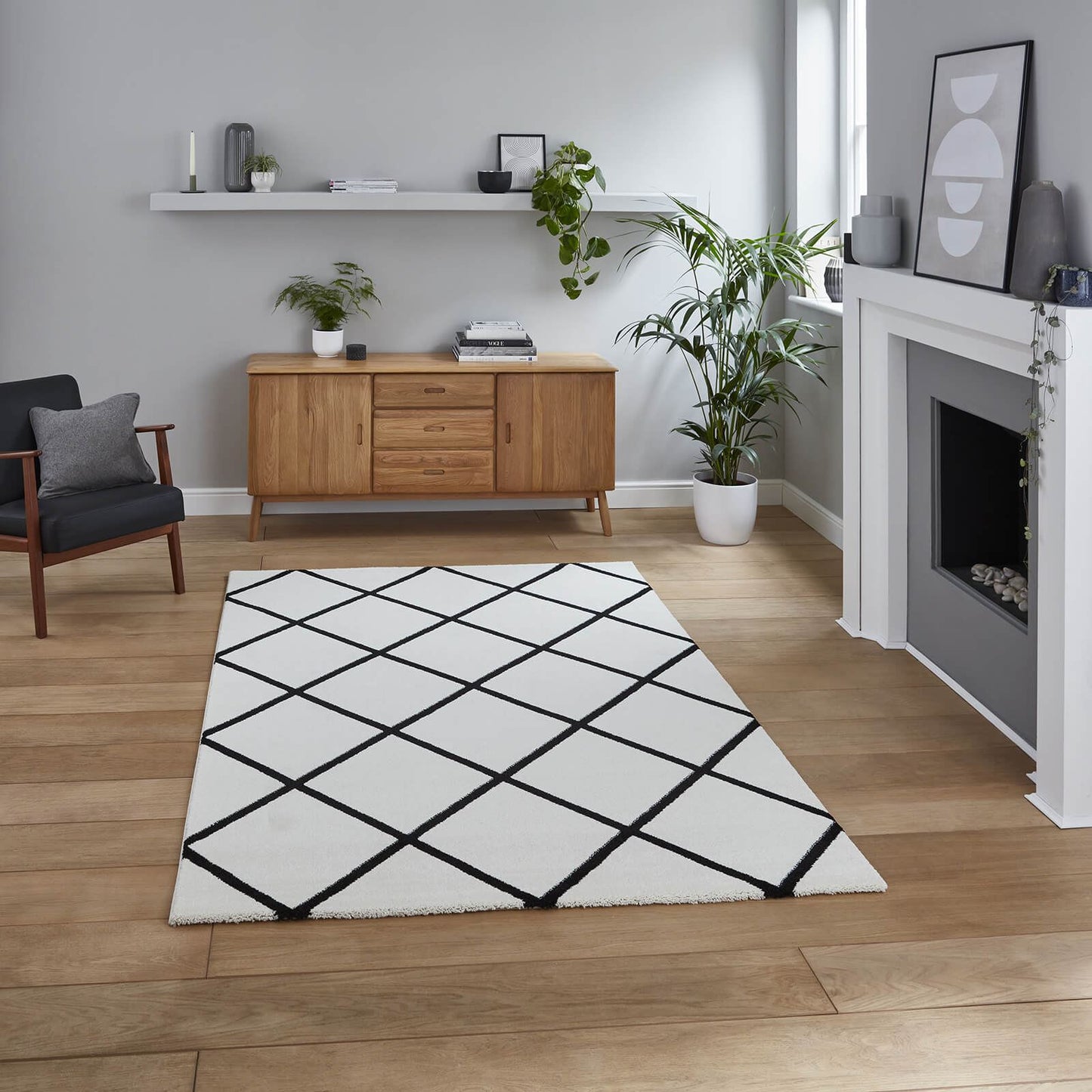 Brooklyn BRK35 (24371) Cream/Black Modern Rug