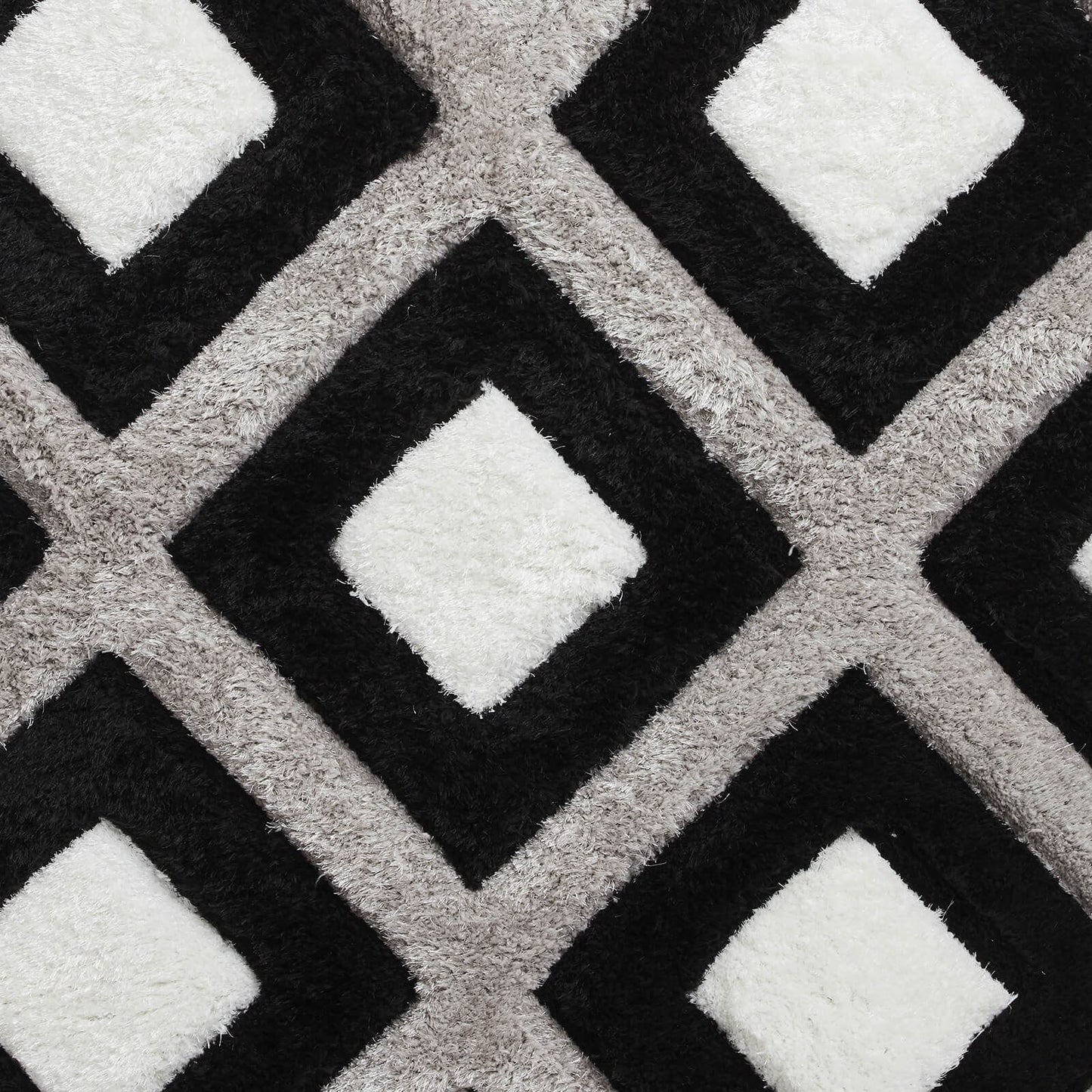 Olympia GR224 Black/White Shaggy Rug