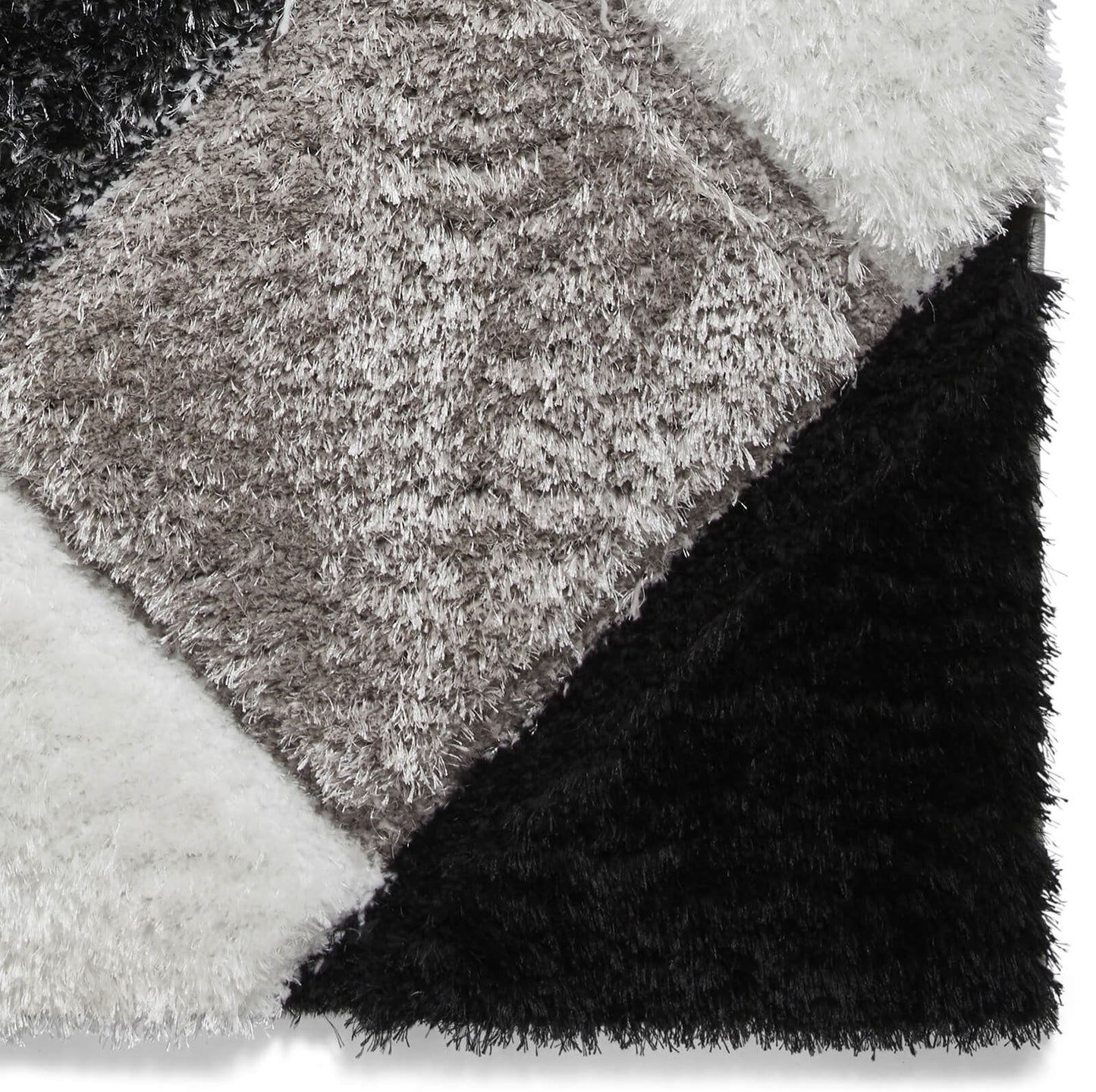 Olympia 2239 Black/White Shaggy Rug