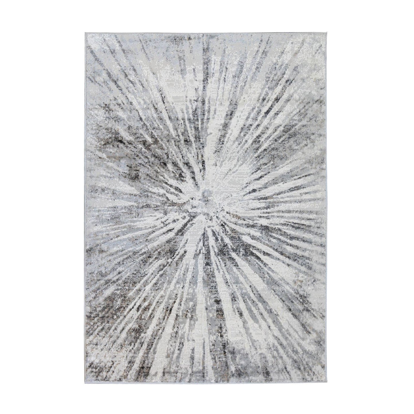 Abstract Burst Grey Rug