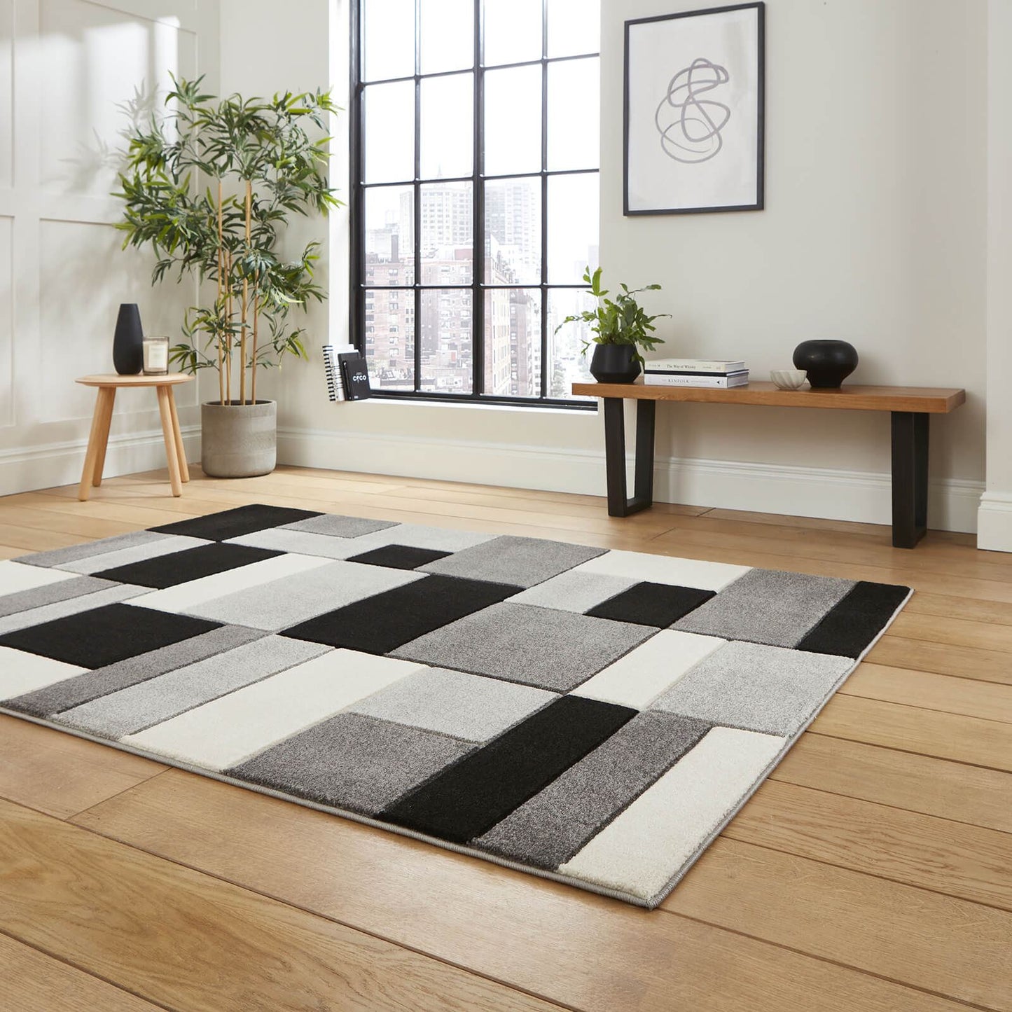 Matrix MT61 Grey/Black Modern Rug