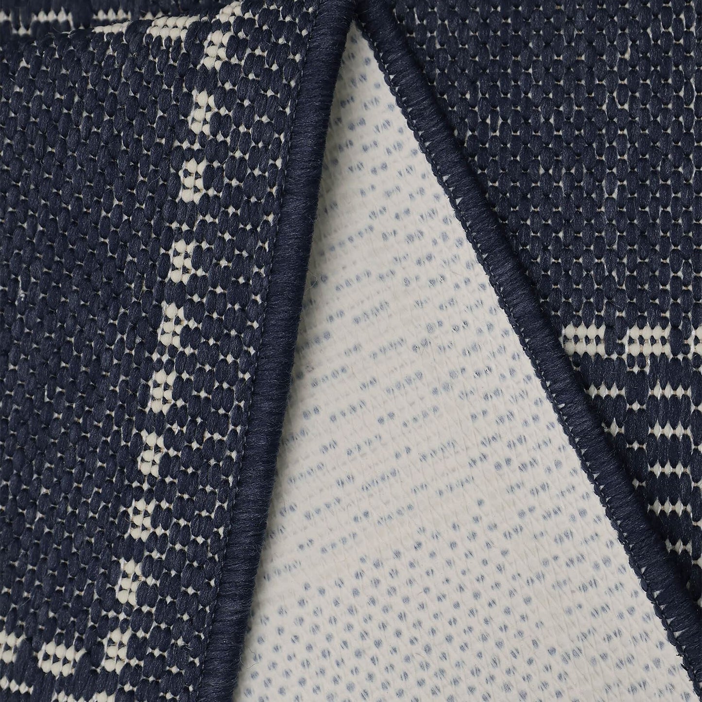 Flatweave Gel Check Navy Rug
