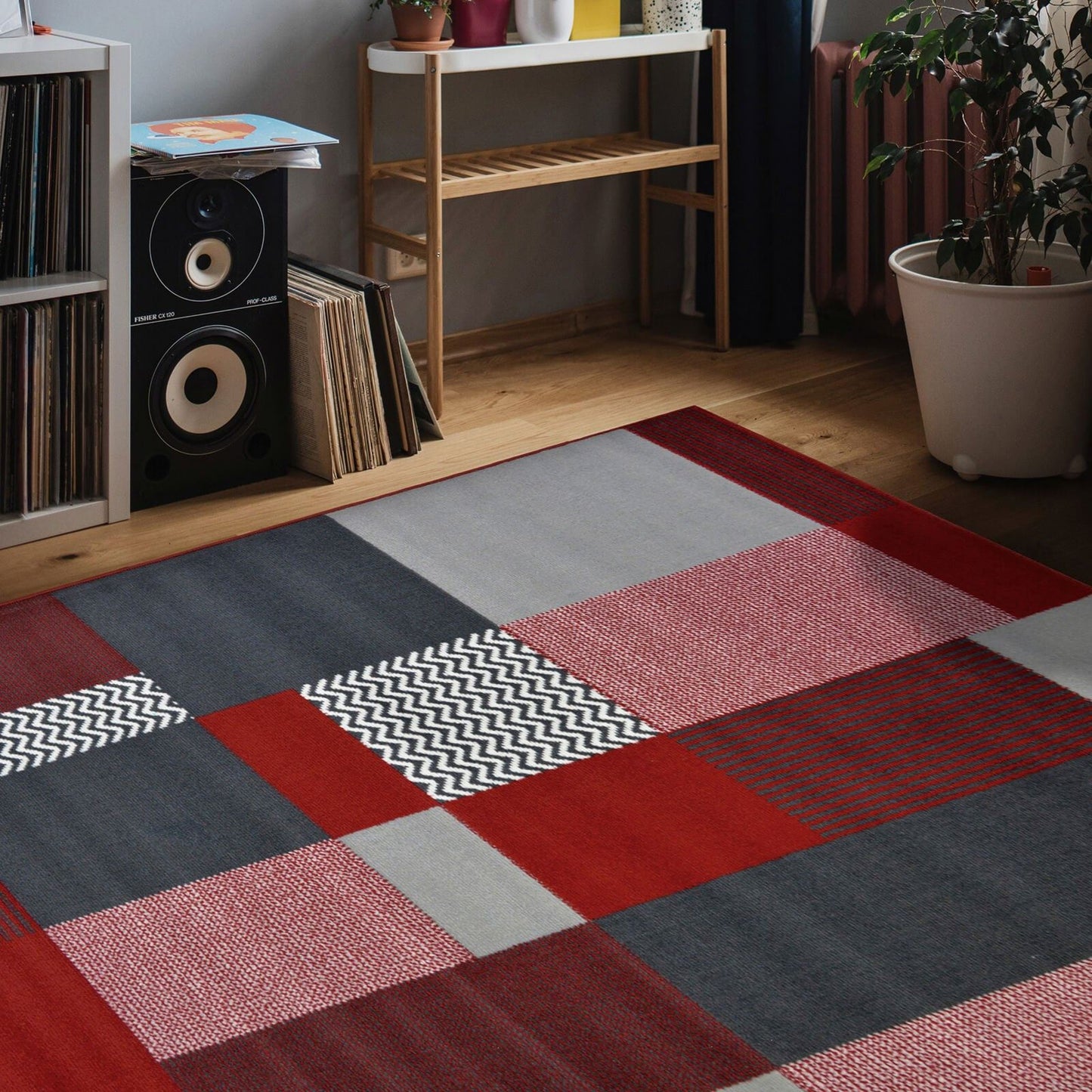 Maestro Montreal Red Blocks Rug