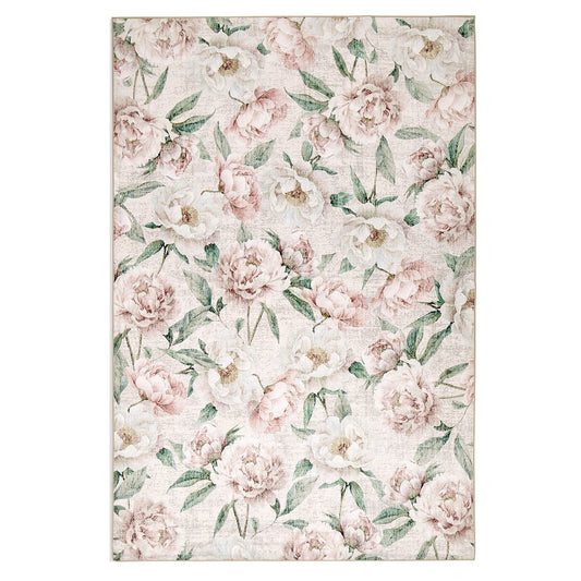 Hug Rug Eco-Washable Blooming Peonies Oyster Pink Rug