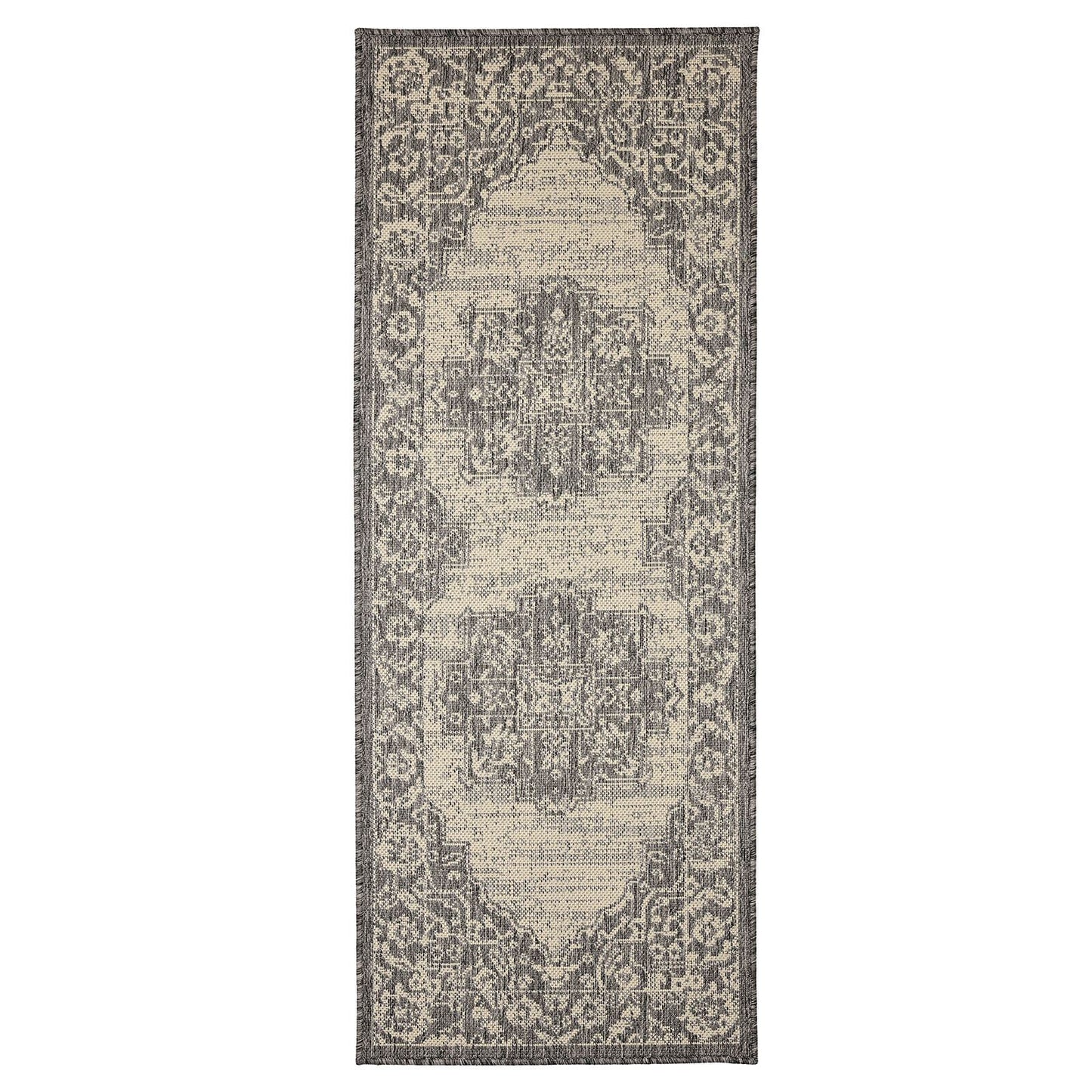 Flatweave Gel Medallion Steel Grey Rug