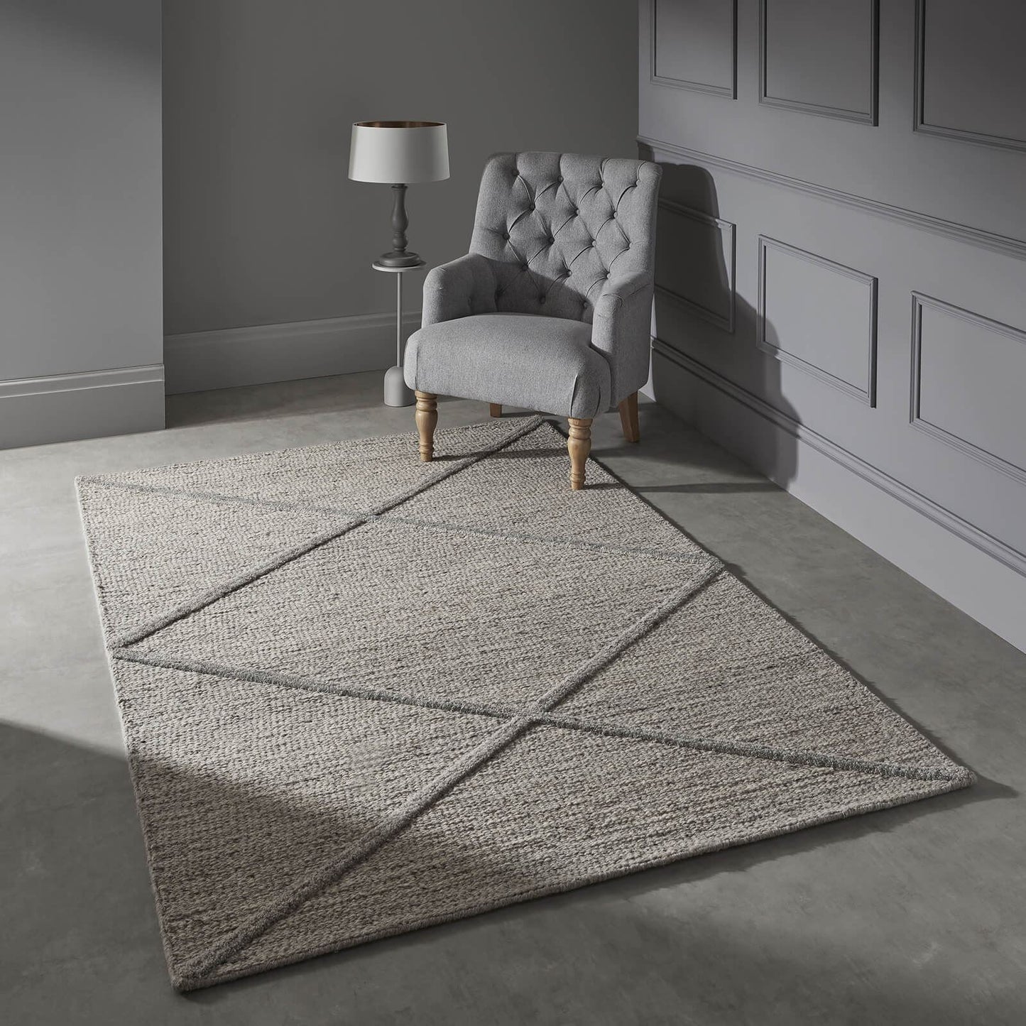 Stellar Checker Textured Natural Rug