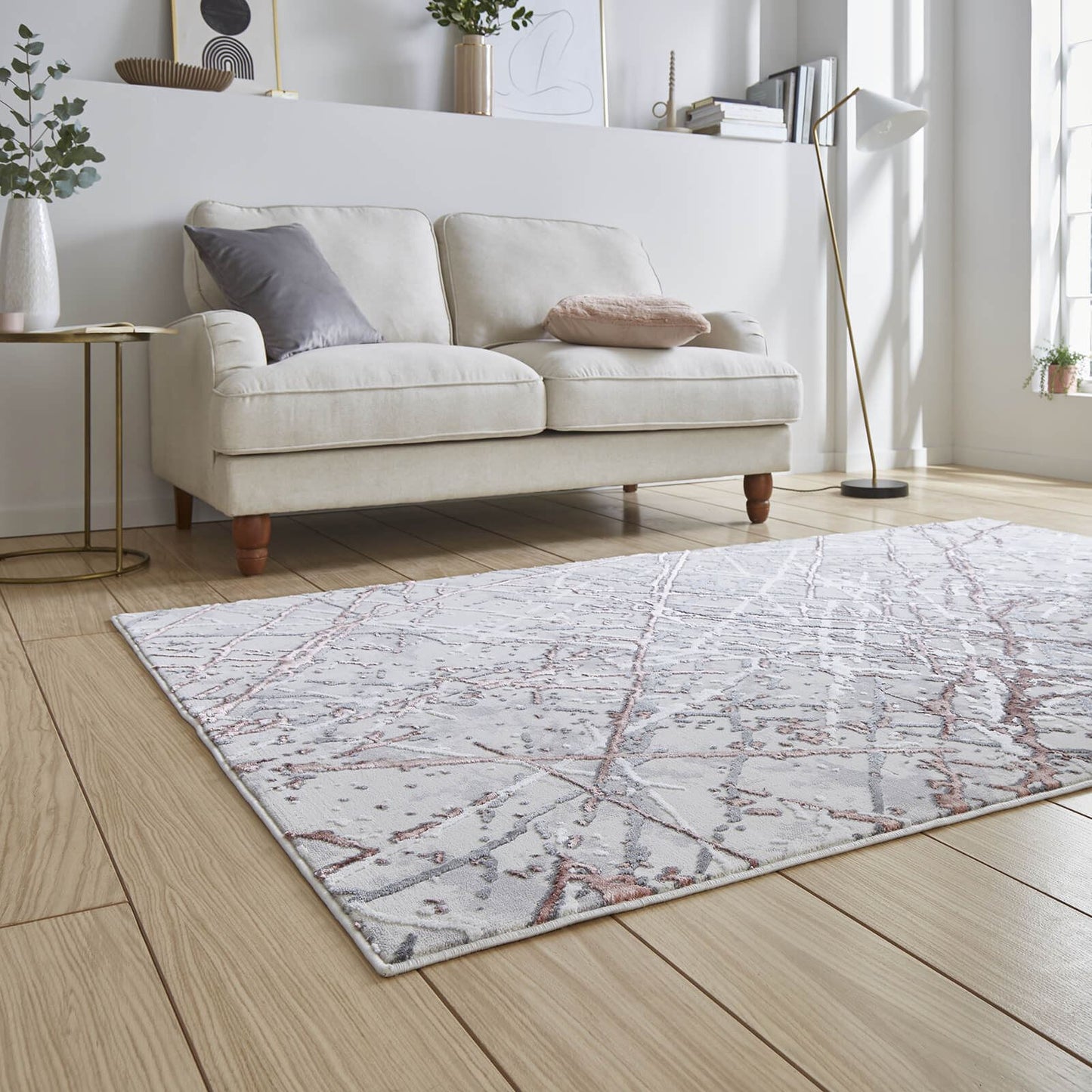 Artemis B8403A Pink / Silver Modern Rug