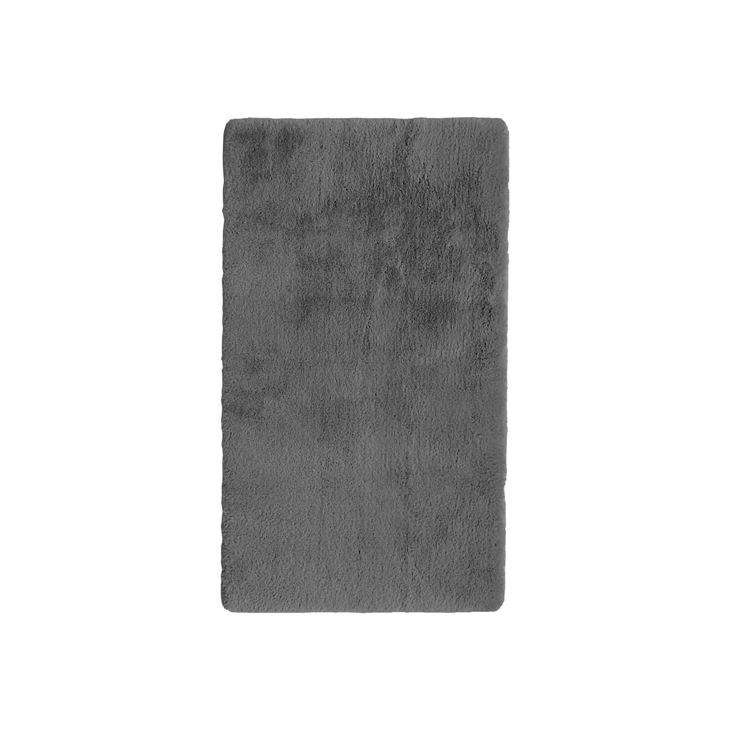 Luxury Faux Fur Grey Plain Rug