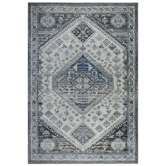 Kendra 2603 H Traditional Grey Rug - 150 X 150cm (Circle) (5ft 0" x 5ft 0")