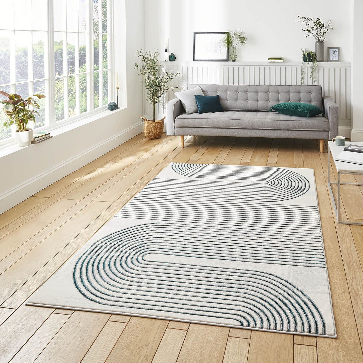 Apollo 2683 Grey/Green Modern Rug