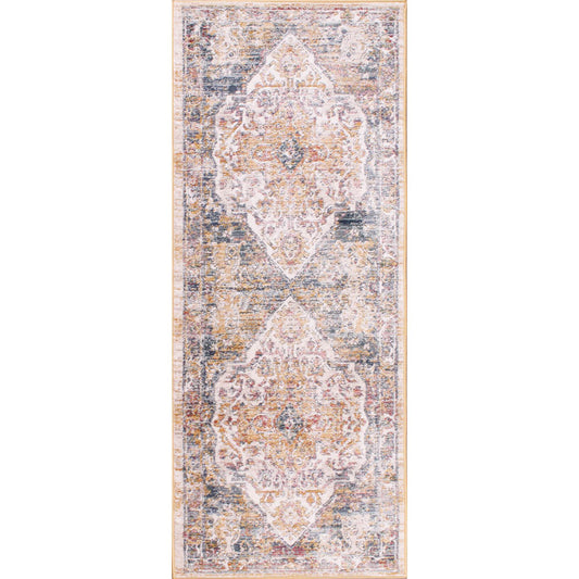 Classic Nova 9048A White Abstract Floral Oriental Striking Designer Traditional Rugs 67X200Cm
