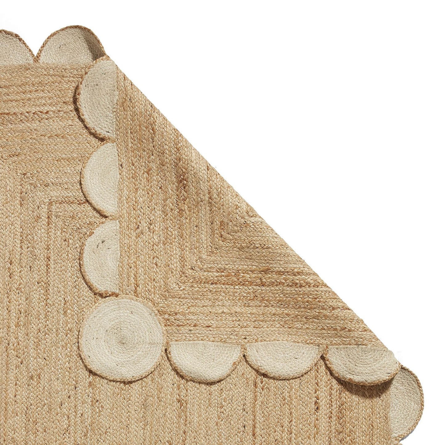 Savannah Jute Scallop Natural Rug - 200 x 290cm (6ft 6" x 9ft 6")