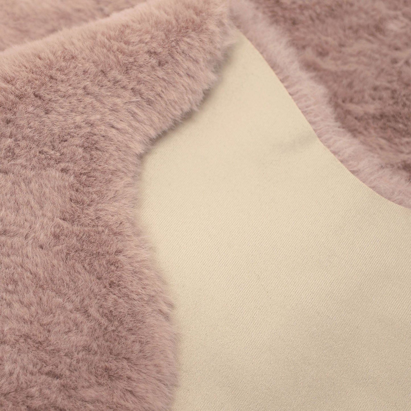 Luxury Faux Fur Blush Plain Rug