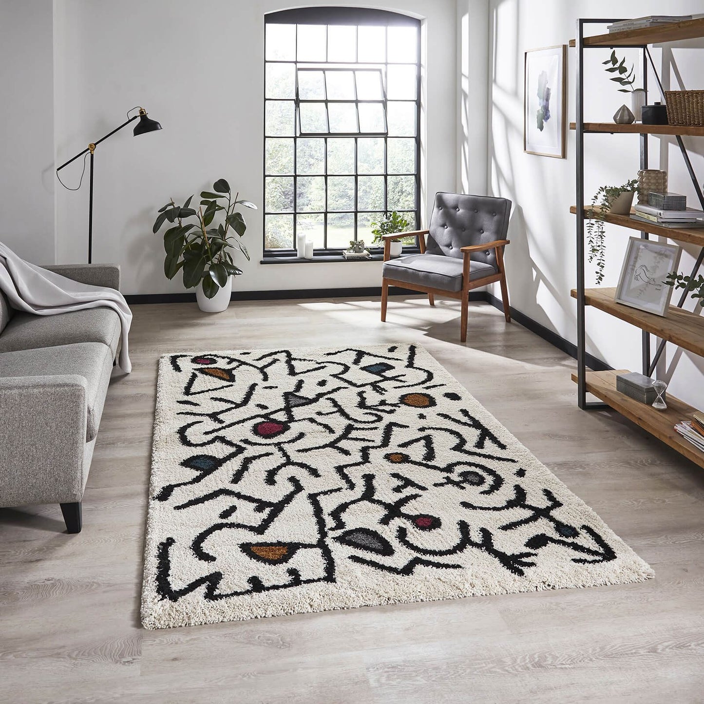 Royal Nomadic A637 Cream/Black/Multi Modern Rug