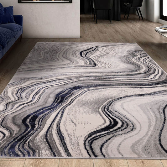 Dusk Watercolour Navy Rug
