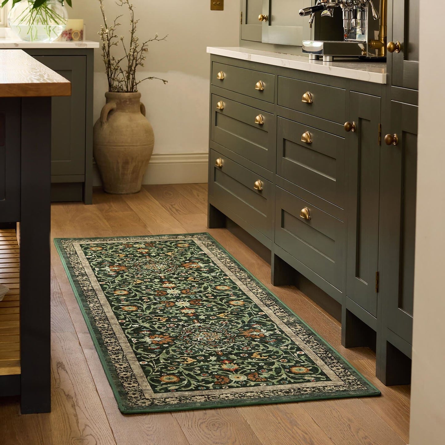 Hug Rug Eco-Washable Country Paisley Green 75x220