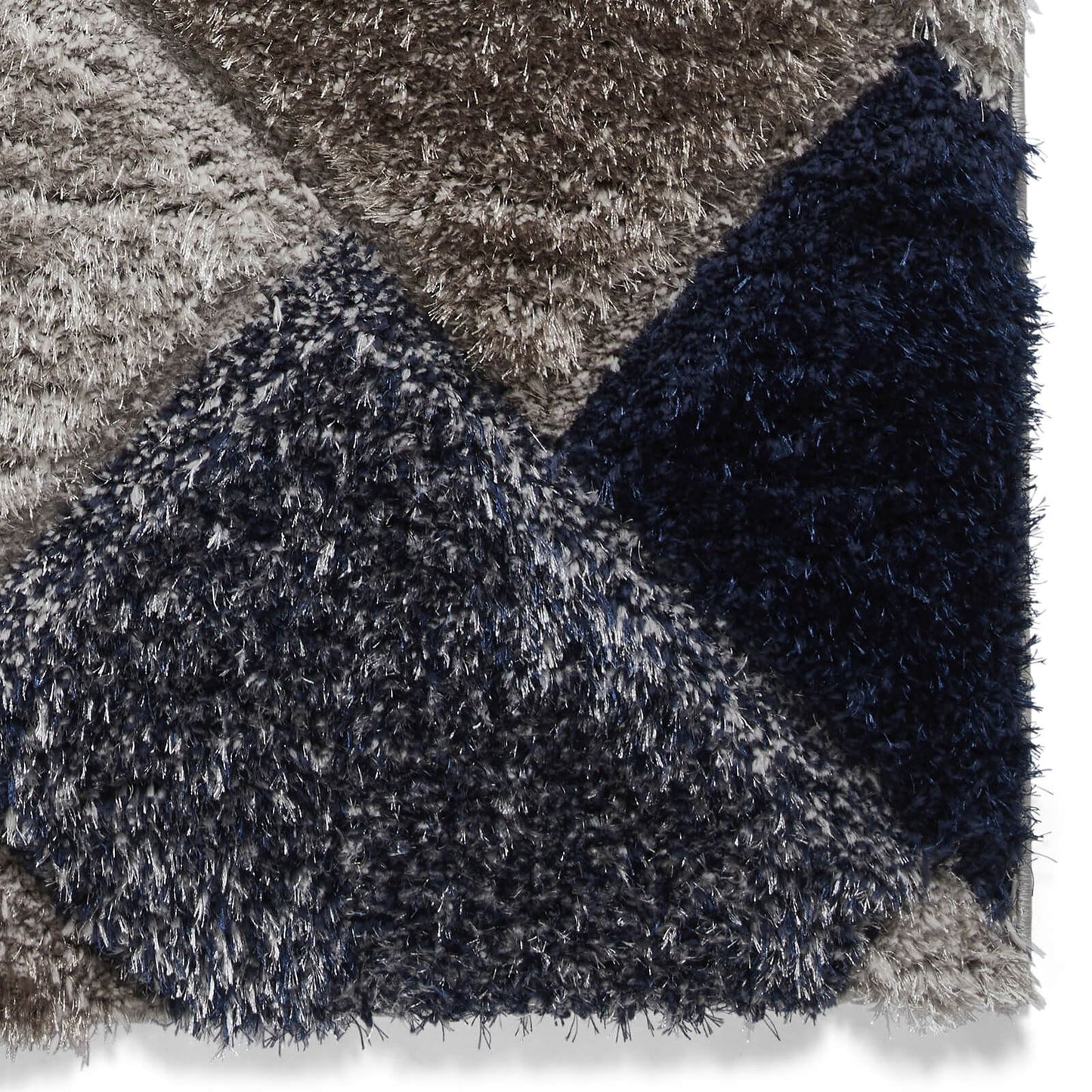 Olympia 2239 Grey/Navy Shaggy Rug