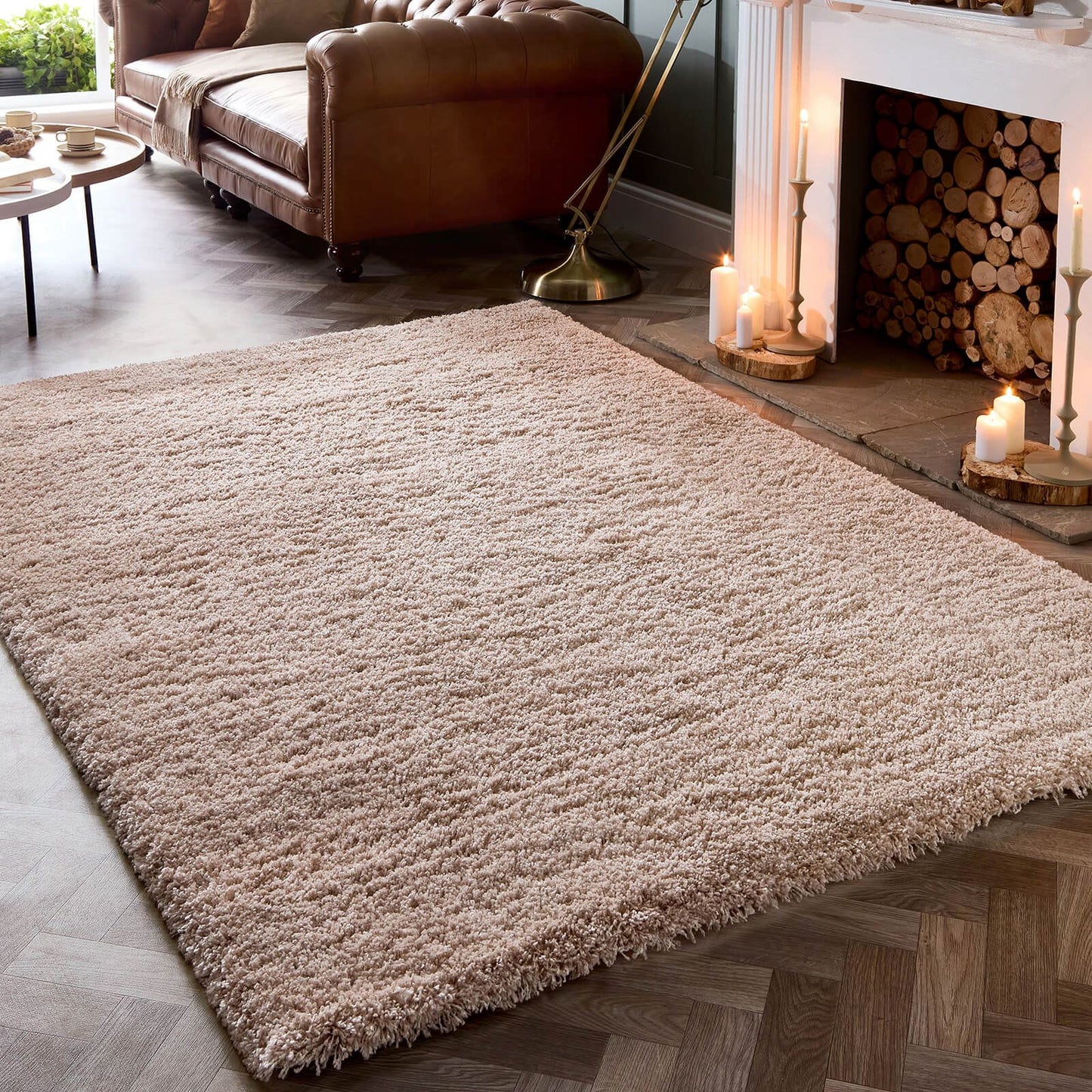 Hadley Beige Plain Rugs