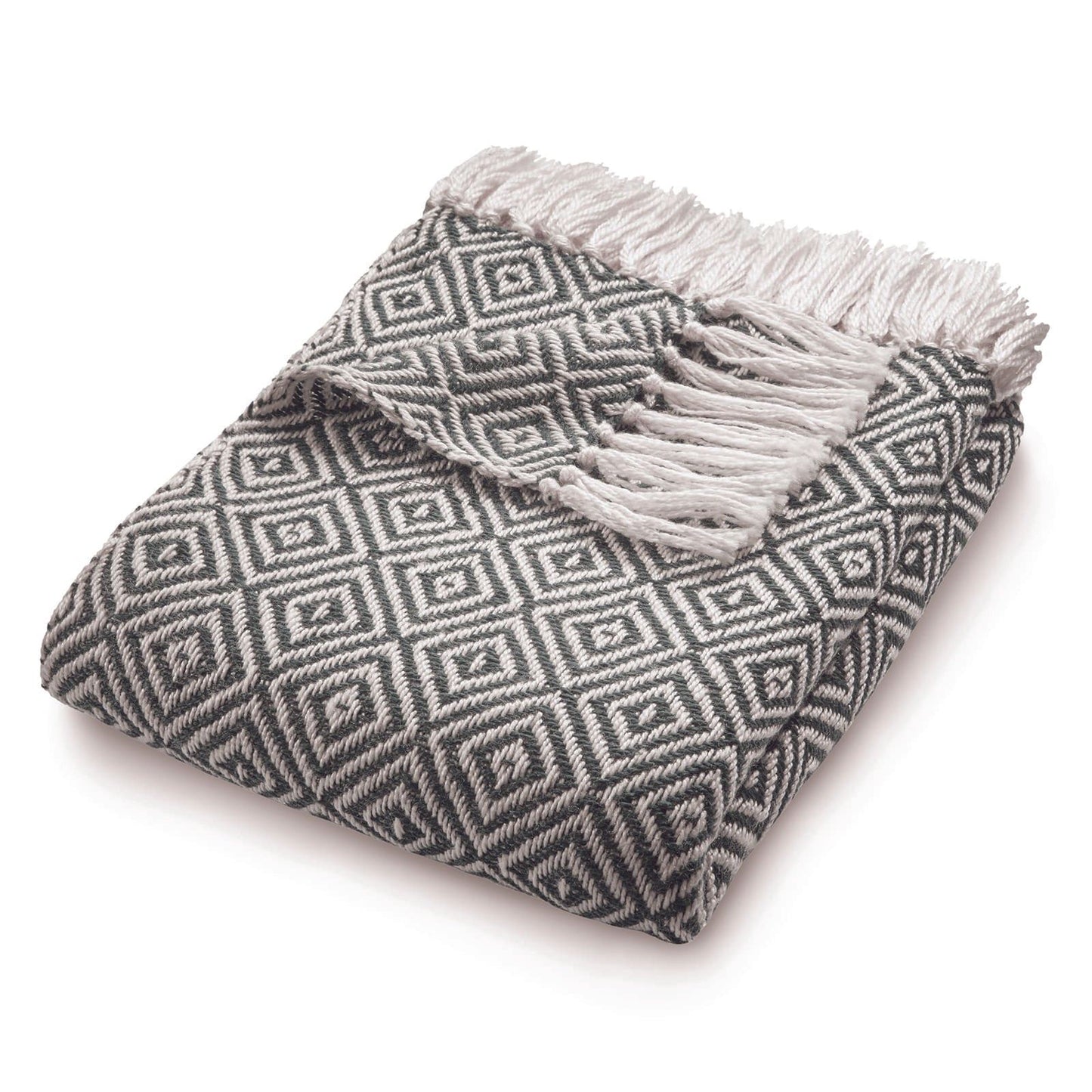 Hug Rug Woven Diamond Throw Warm Grey 130X180 Rug