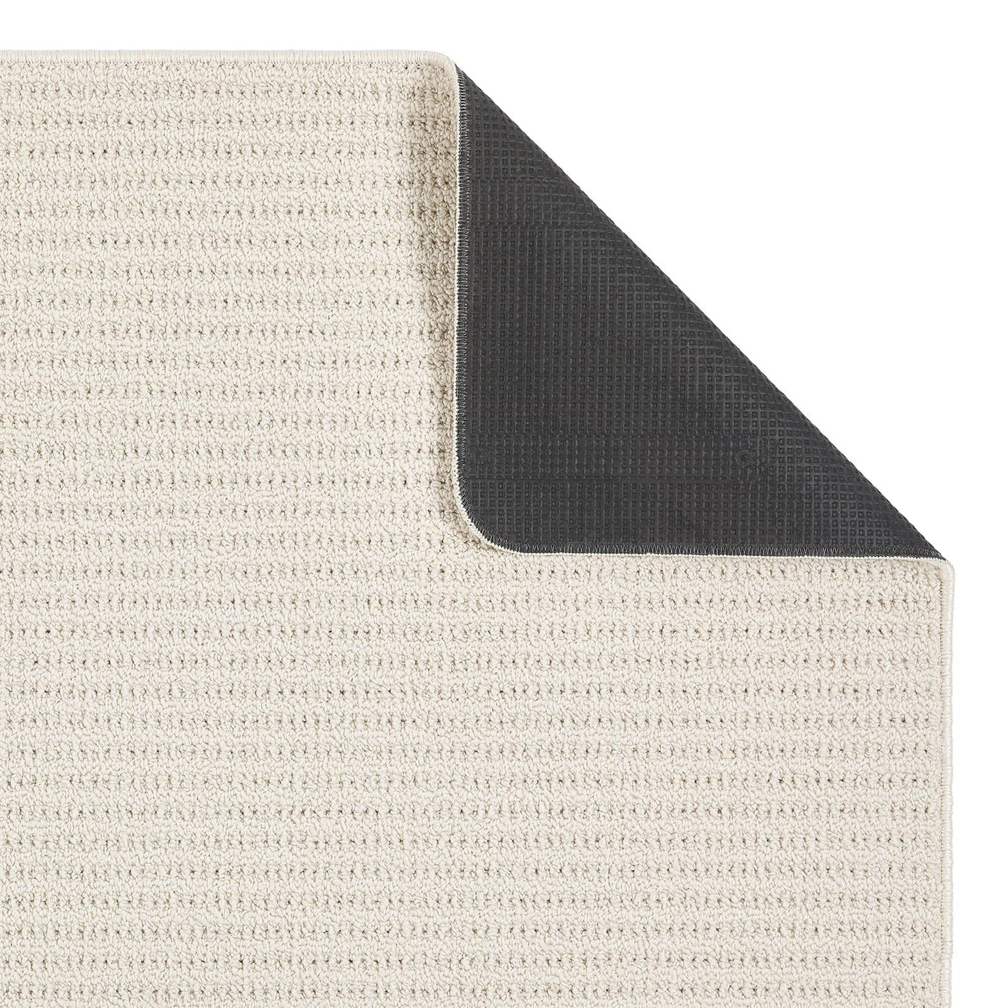 My Mat Sculptured Washable Waffle Texture Ivory Rug