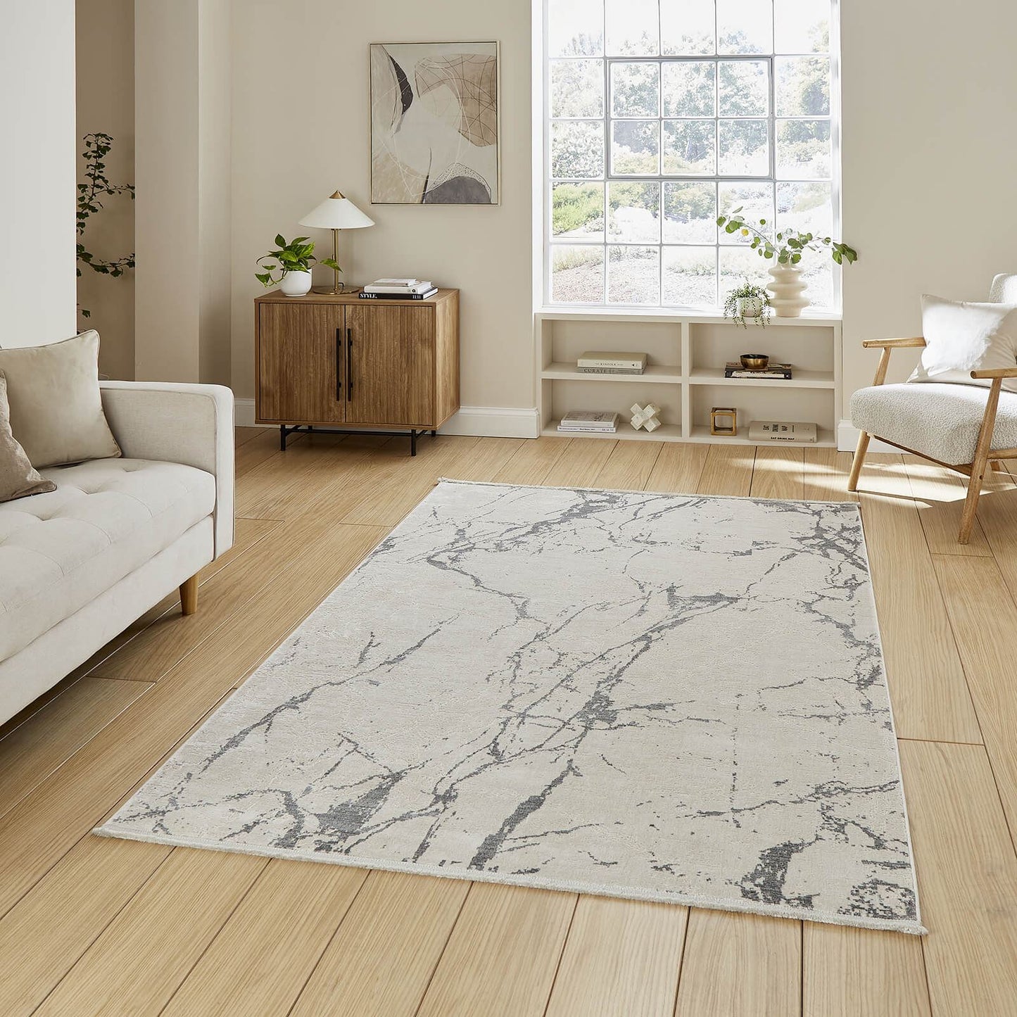 Mirage MR15 Grey Modern Abstract Rug - 200 x 290cm (6ft 6" x 9ft 6")