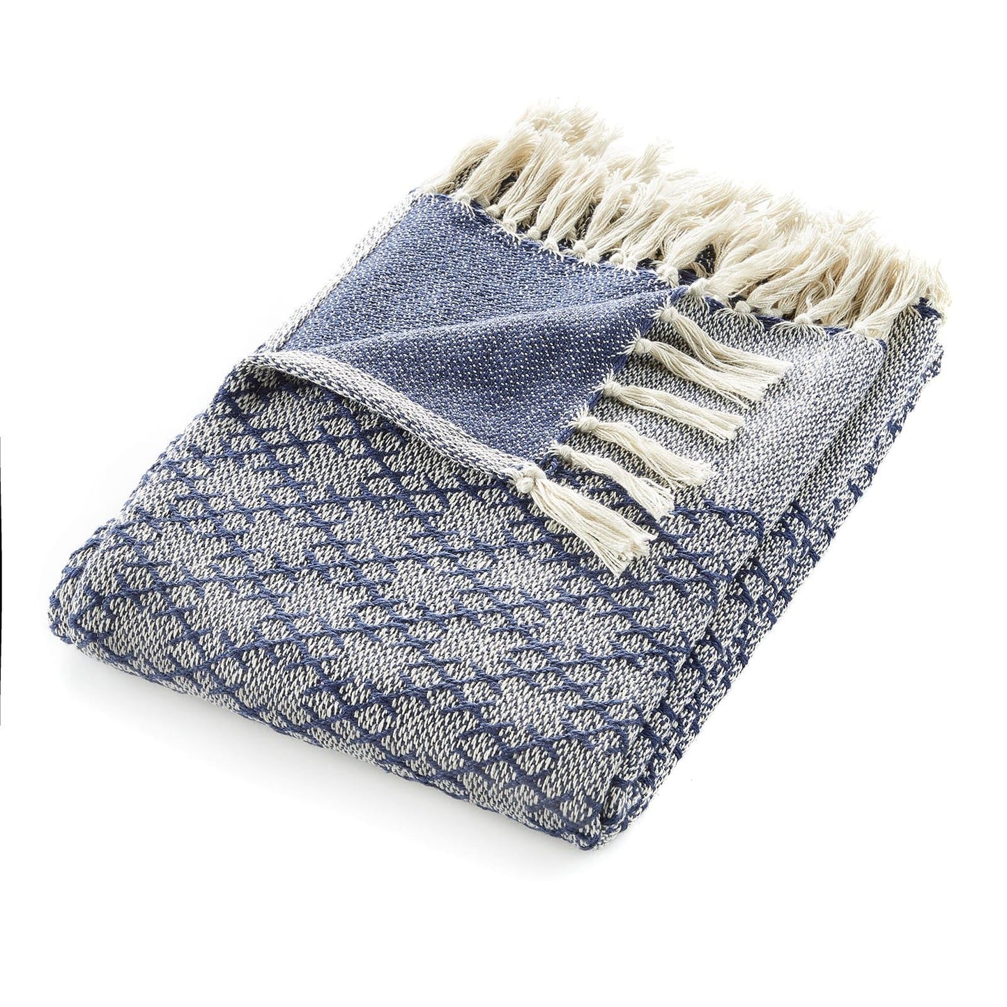 Hug Rug Woven Trellis Throw Navy 130X180 Rug