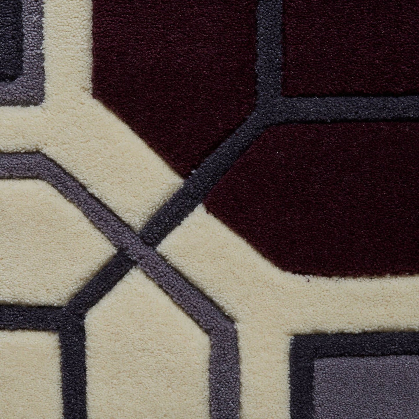 Hong Kong 9238 Ivory/Purple Modern Rug