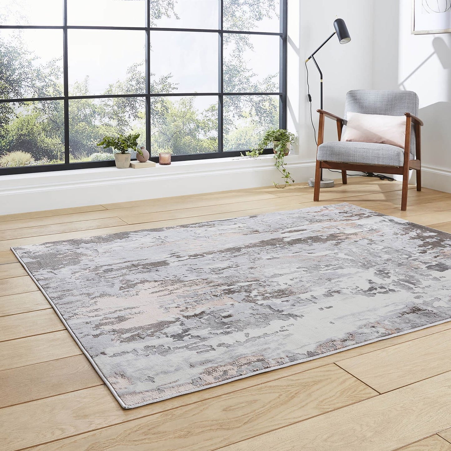 Apollo GR580 Grey/Rose Modern Rug