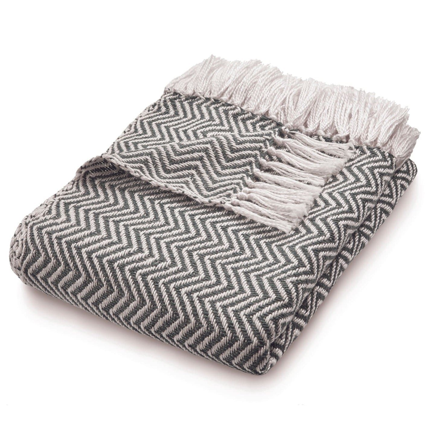 Hug Rug Woven Herringbone Throw Warm Grey 130X180 Rug