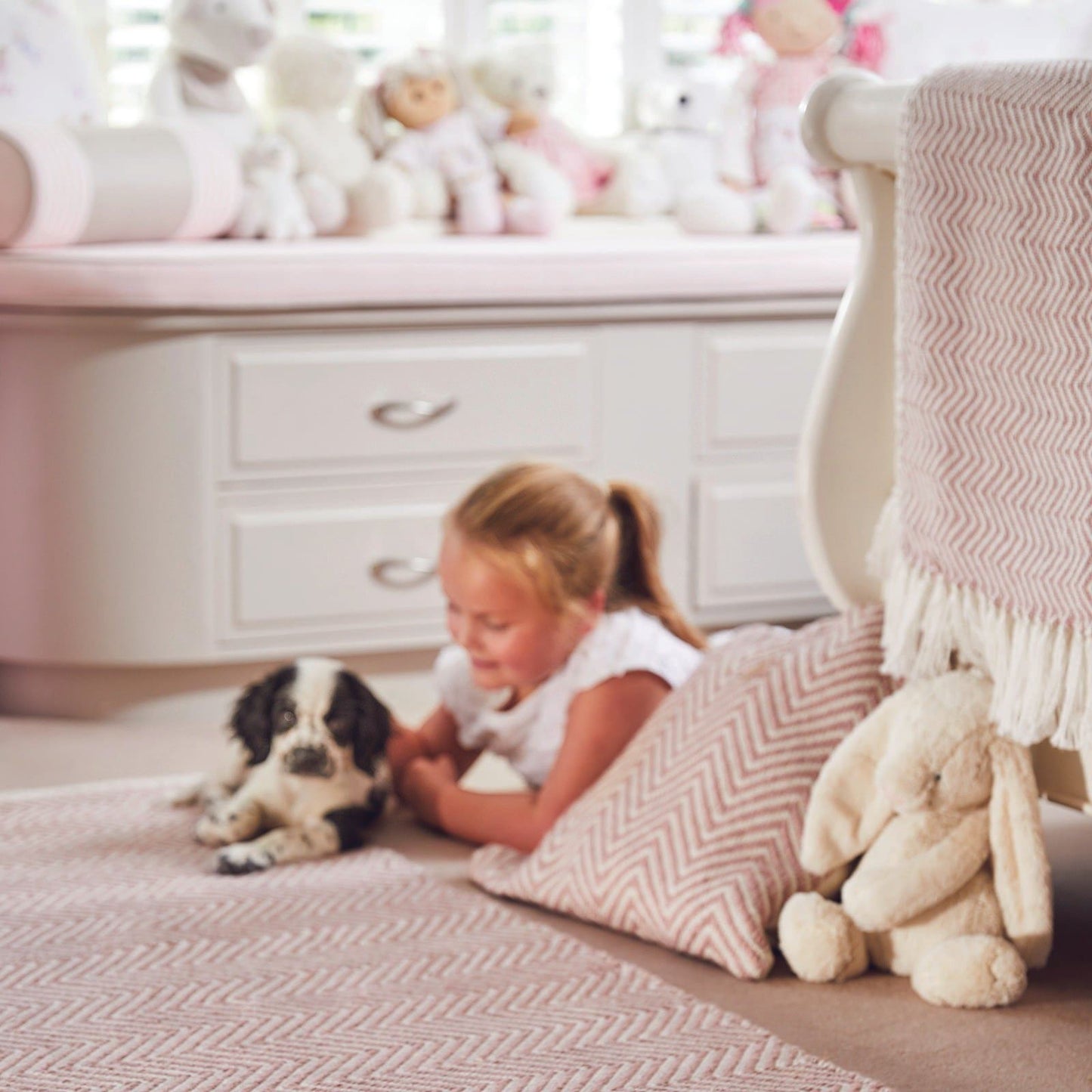 Hug Rug Woven Herringbone Throw Coral Pink 130X180 Rug