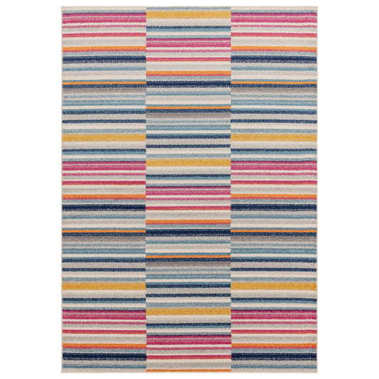 Muse Multi-Coloured Stripe Rug MU06