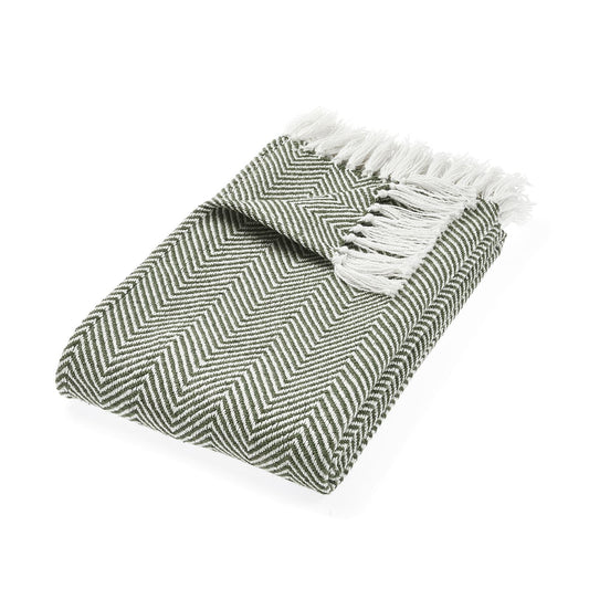 Hug Rug Woven Herringbone Throw Dark Green 130X180 Rug