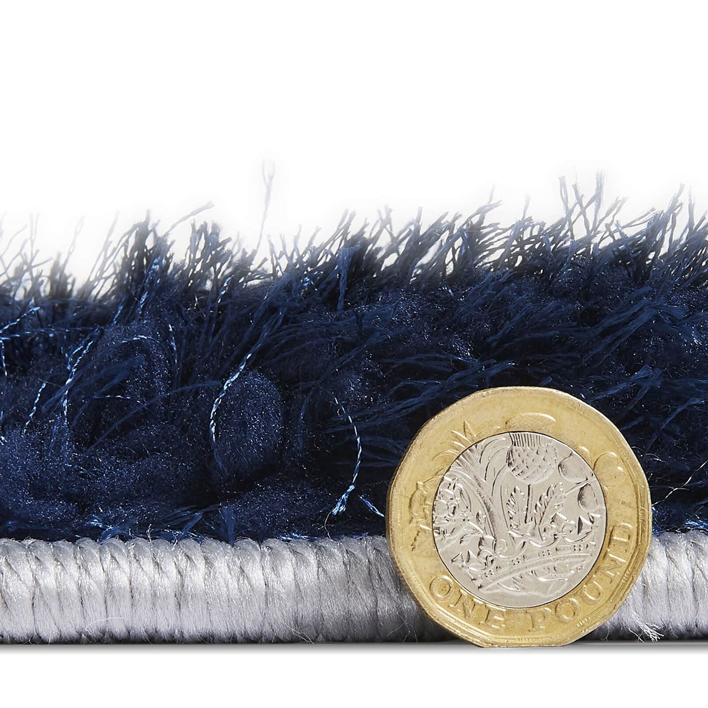 Olympia GR224 Grey/Navy Shaggy Rug