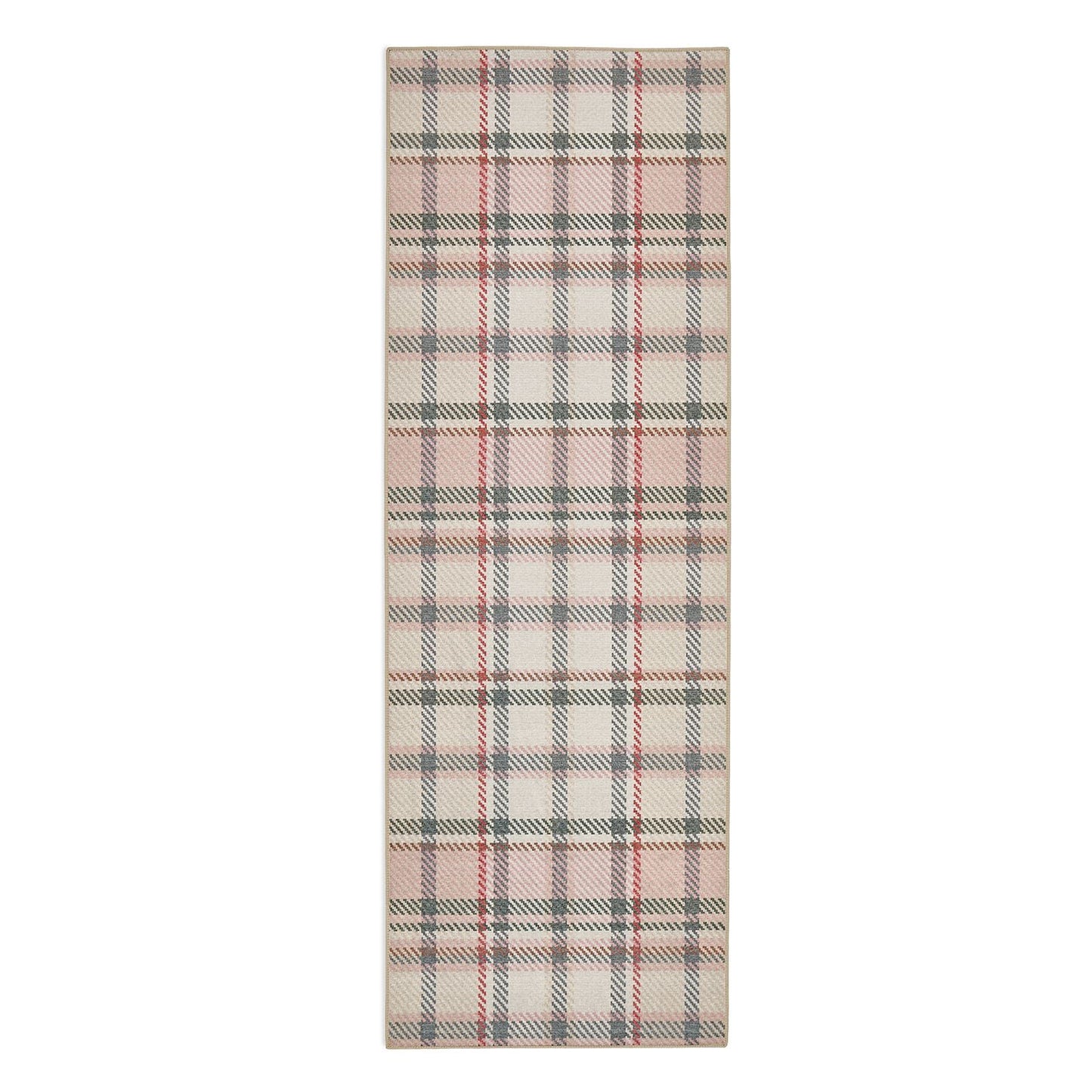 Hug Rug Eco-Washable Isla Plaid Pink Rug