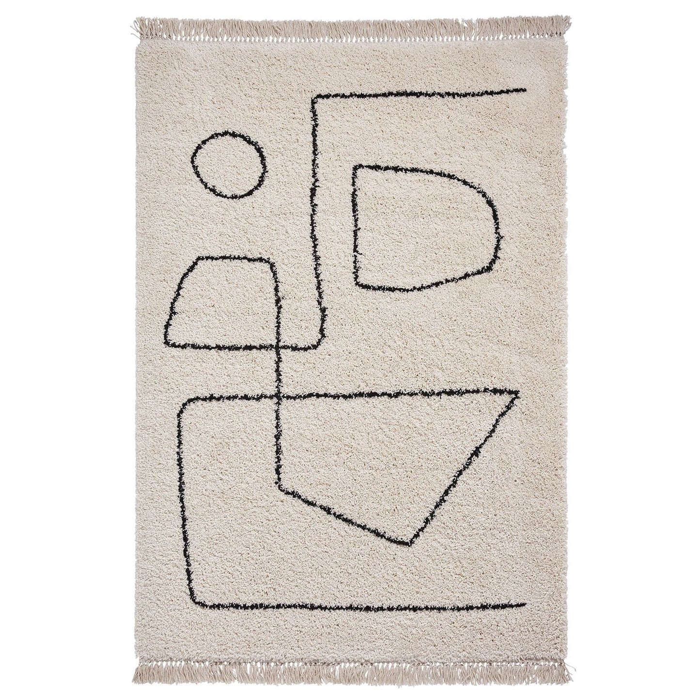 Boho A474 White/Black Modern Rug