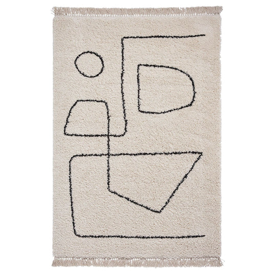 Boho A474 White/Black Modern Rug