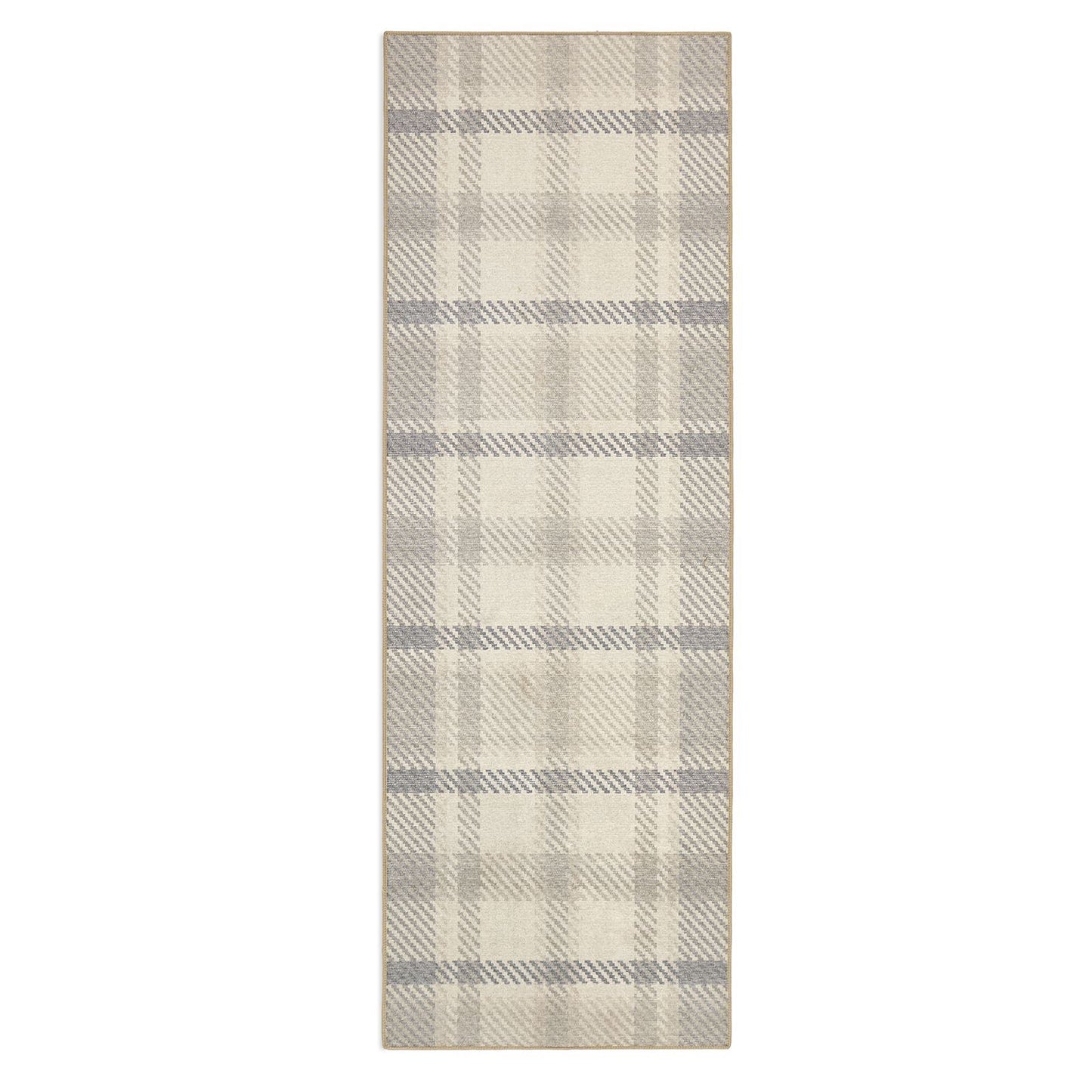 Hug Rug Eco-Washable Isla Plaid Natural Rug
