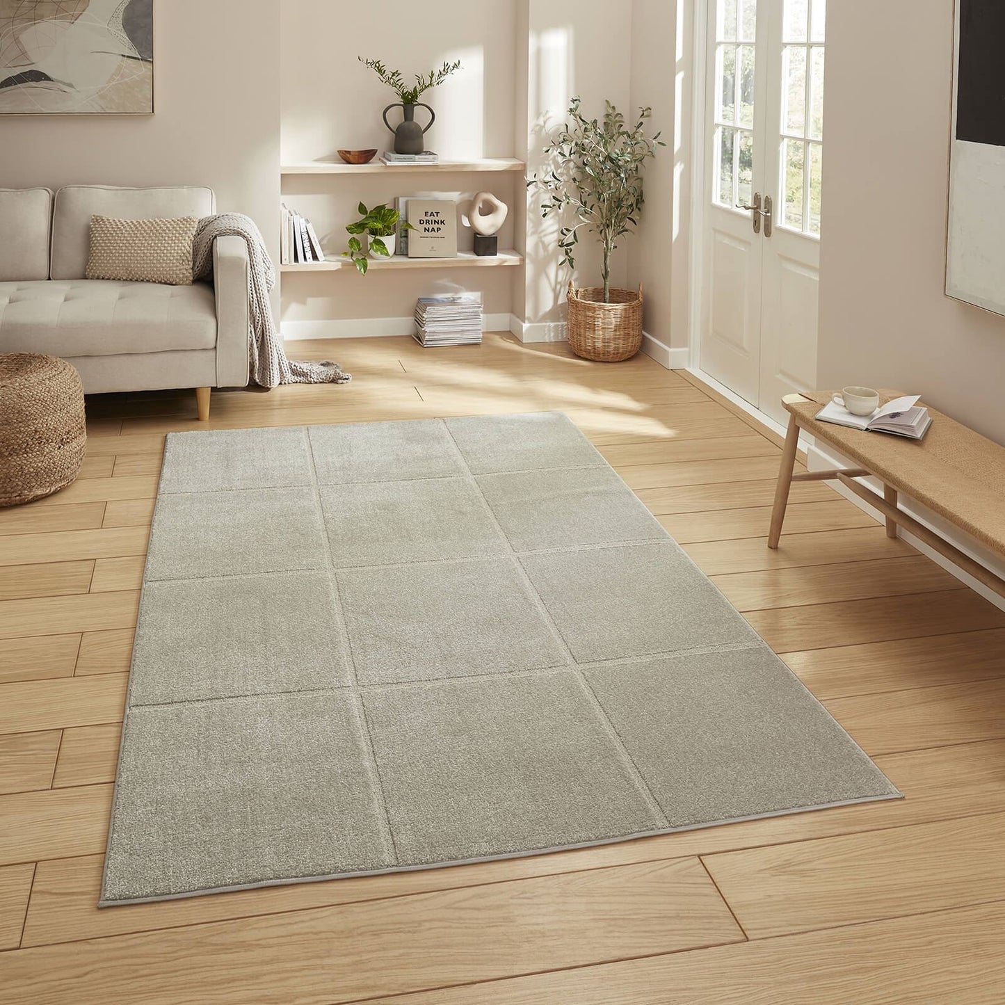 Elio 70100 Silver Modern Geometric Rug