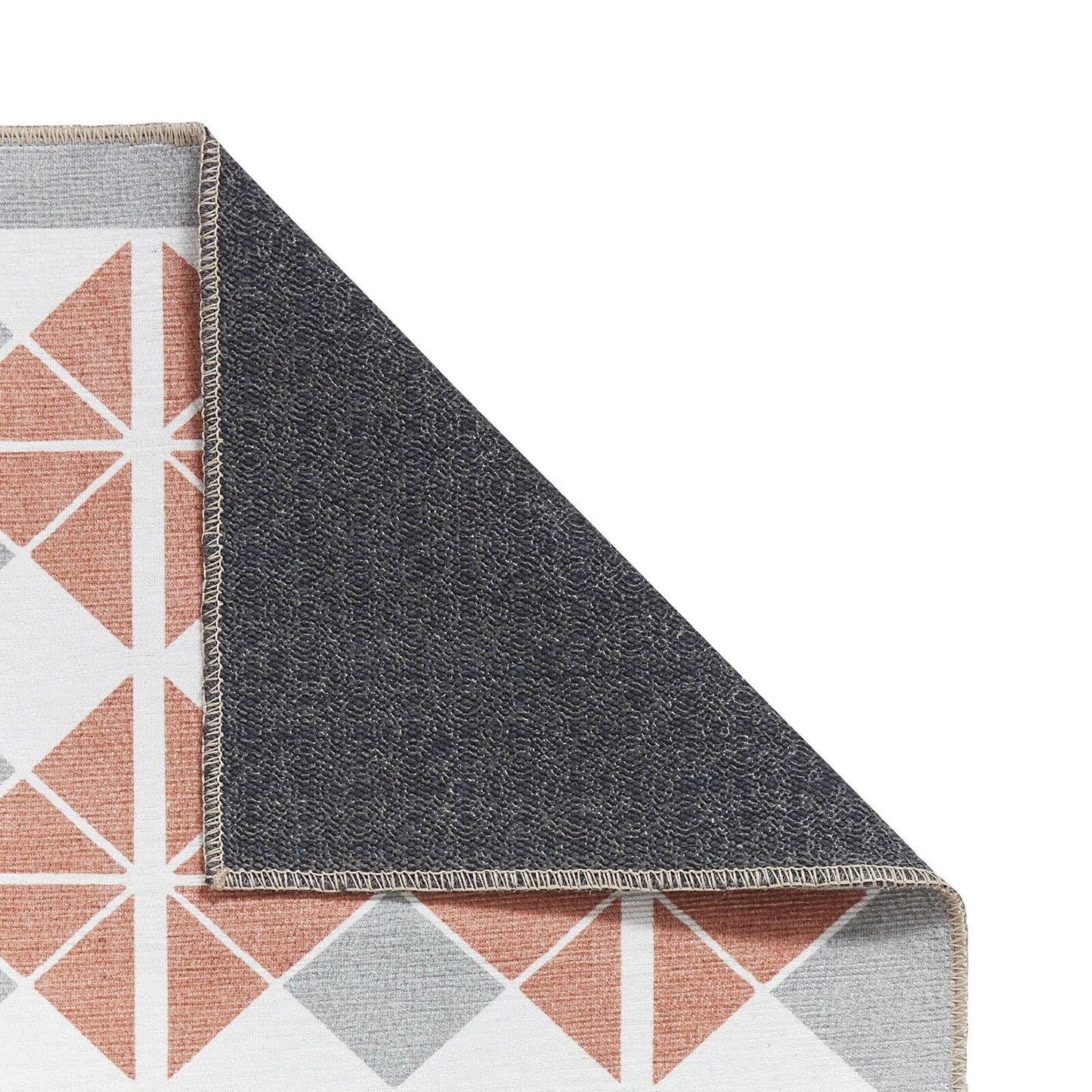 Victoria H1184 Grey/Orange Washable Rug - 75 x 230cm Hall Runner