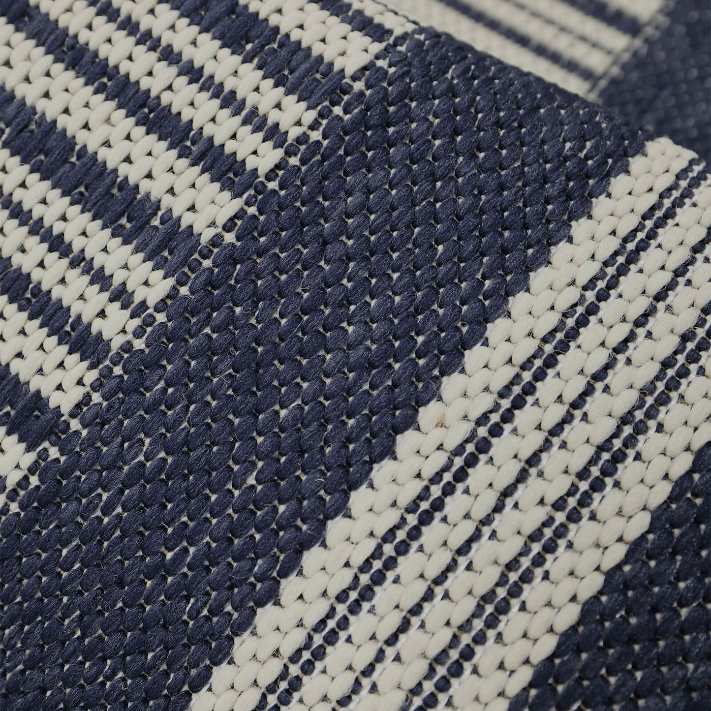 Flatweave Gel Border Navy Rug