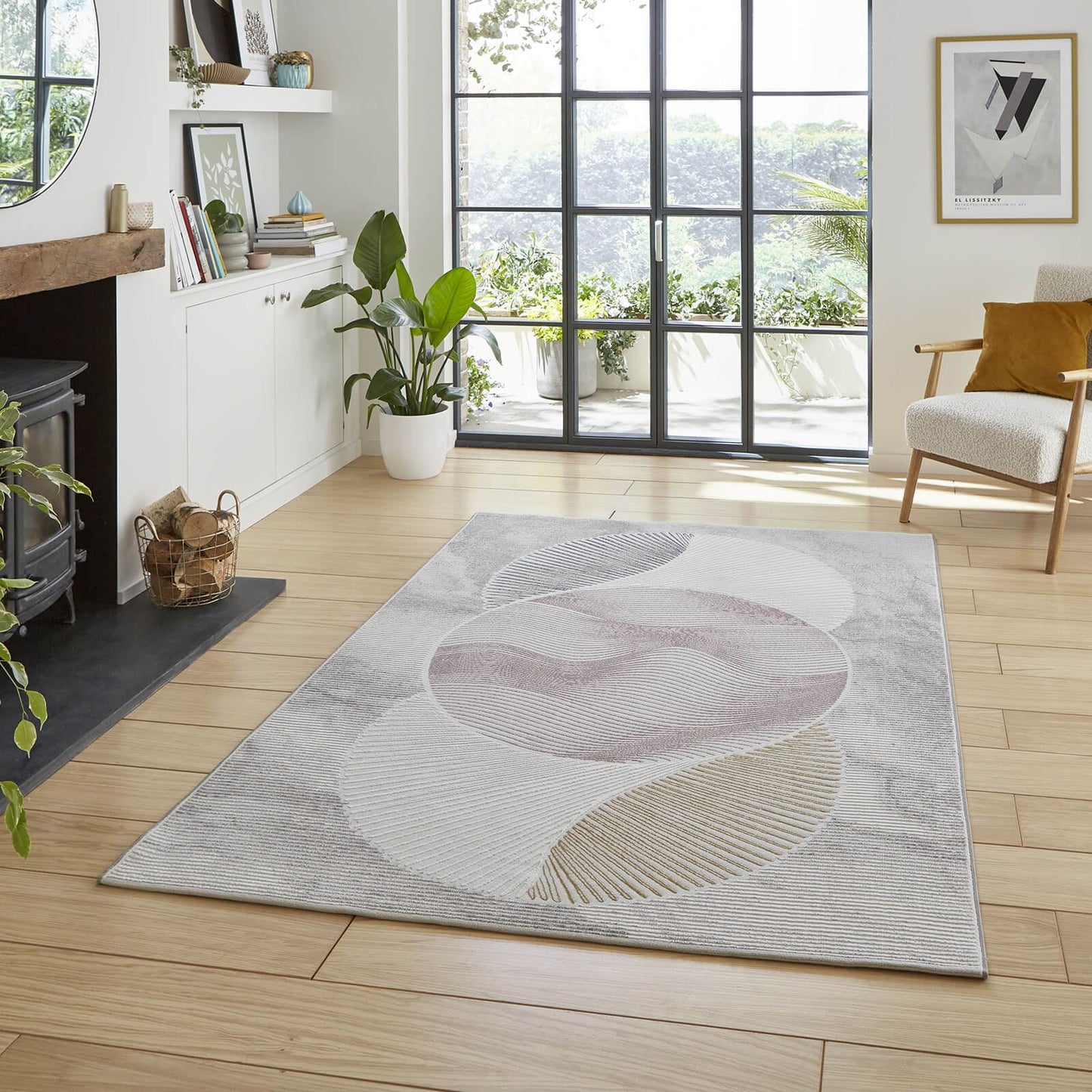 Creation 50097 Pink / Blue Modern Rug