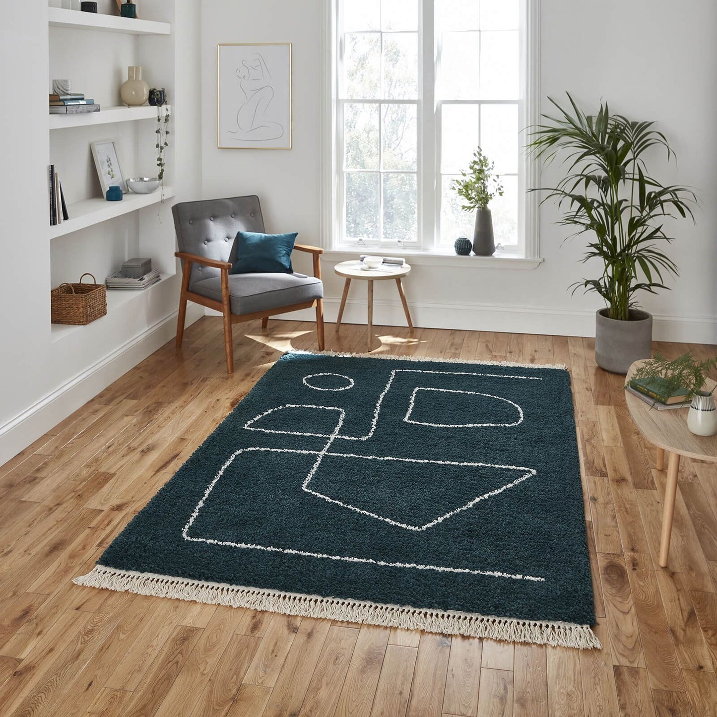 Boho A474 Dark Green Modern Rug