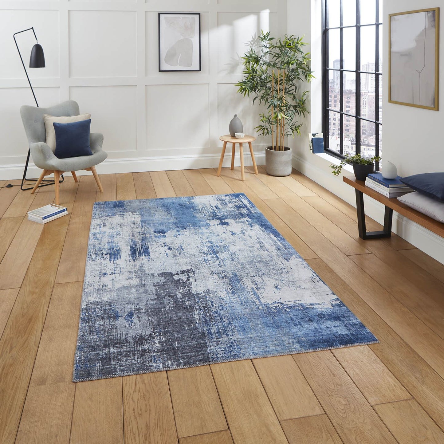 Rio G5536 Grey/Blue Modern Rug