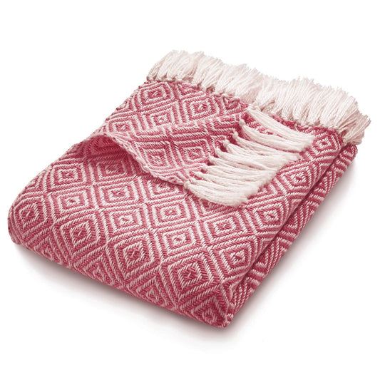 Hug Rug Woven Diamond Throw Coral Pink 130X180 Rug