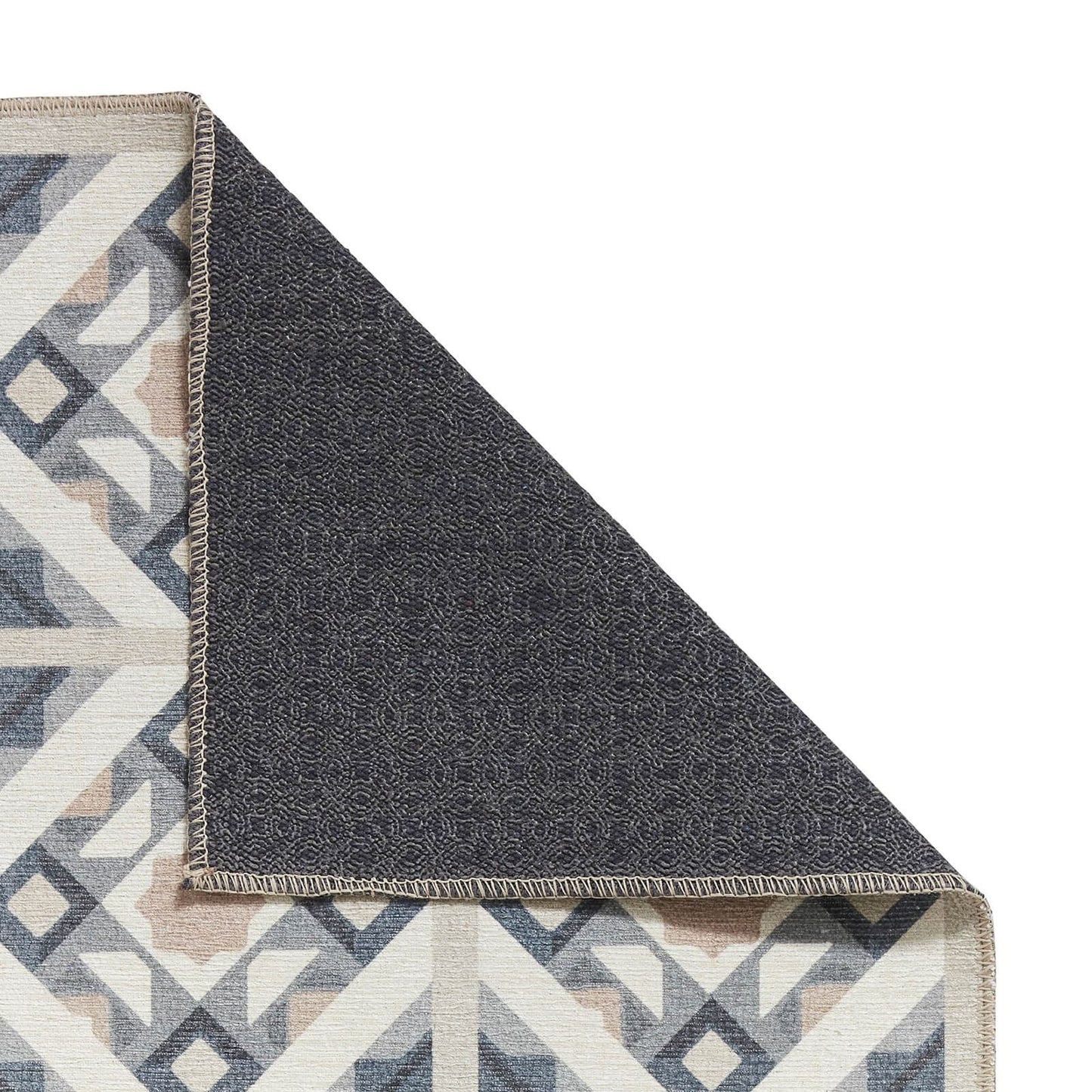 Victoria H1187 Grey/Orange Washable Rug - 75 x 230cm Hall Runner
