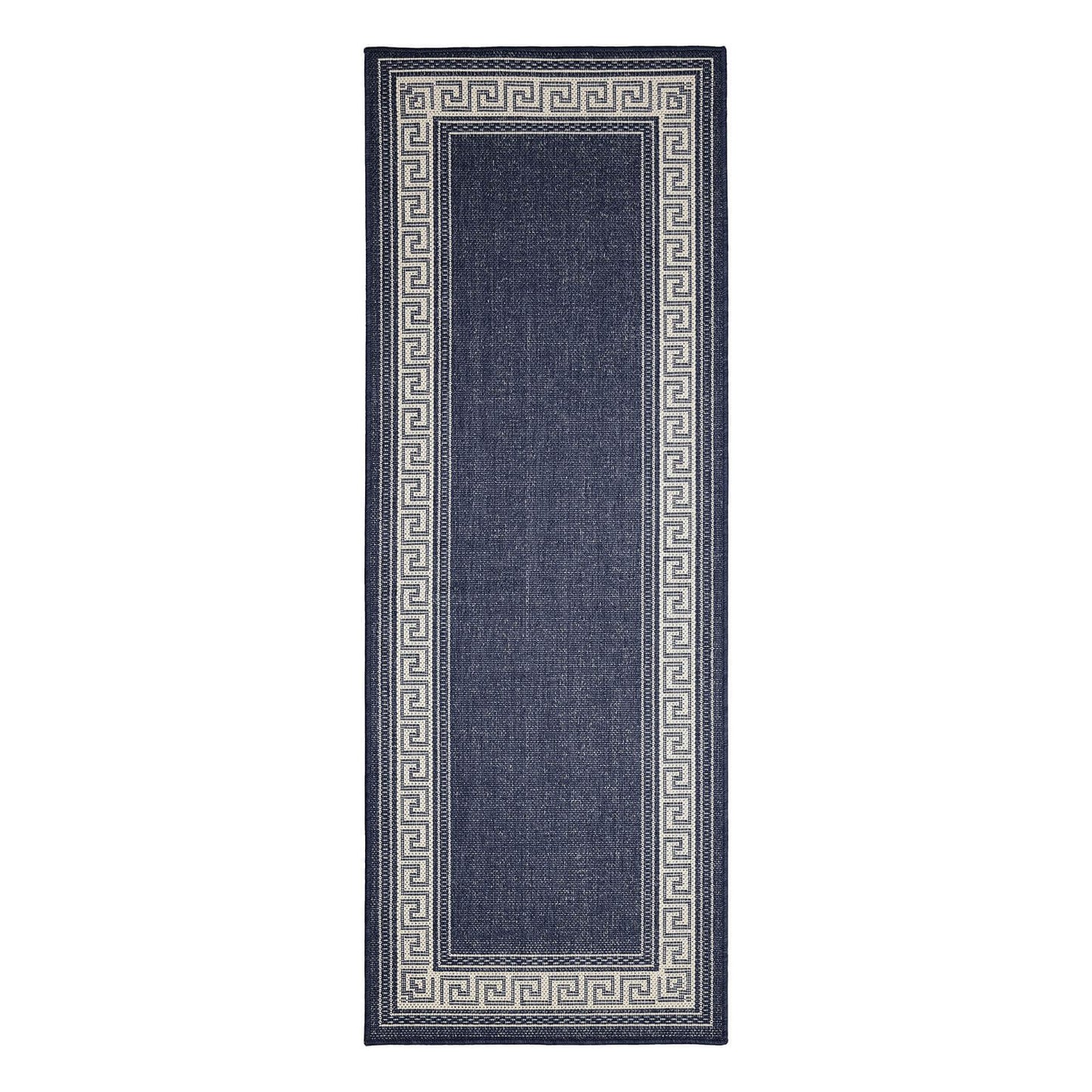 Flatweave Gel Greek Key Navy Rug