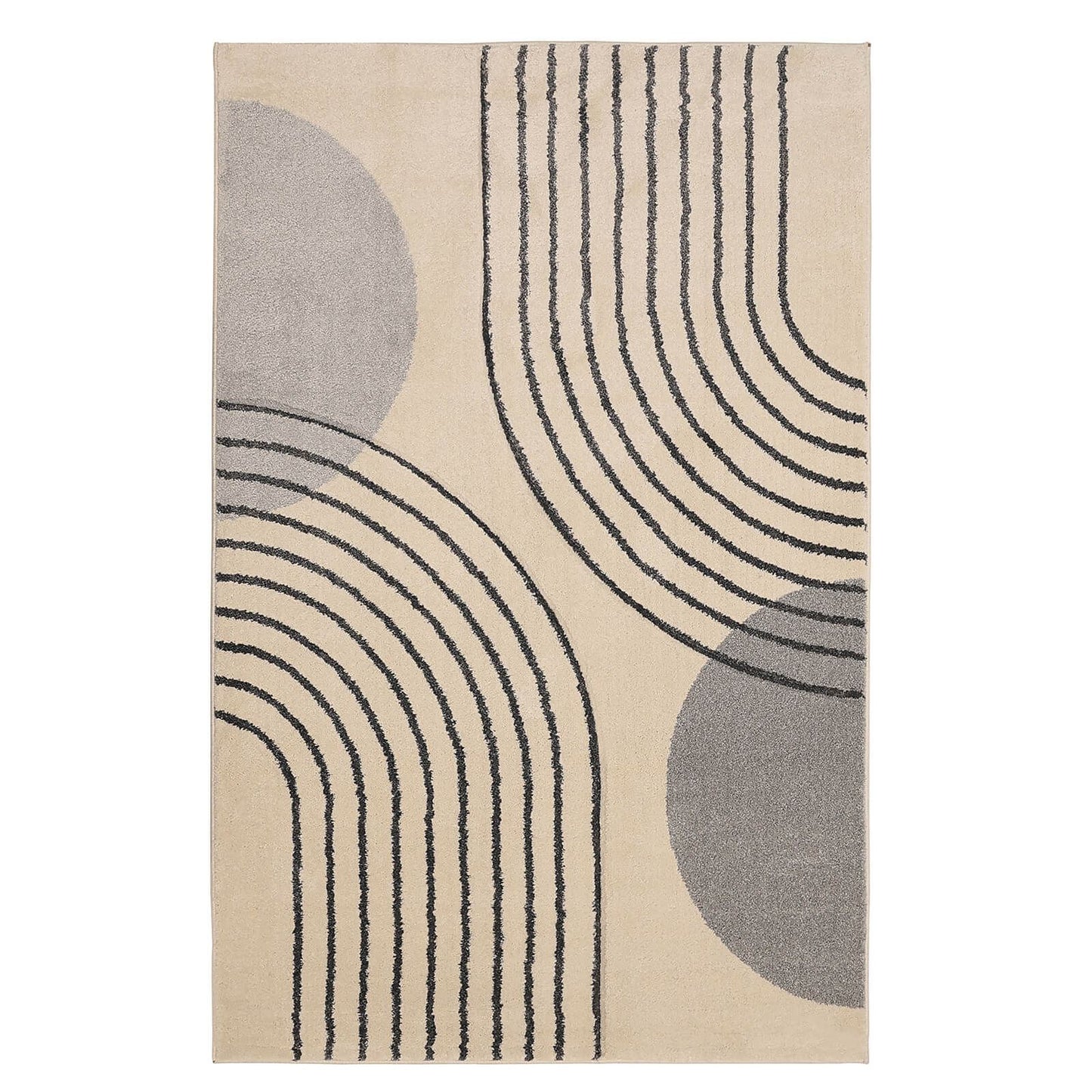 Newport Modern Arcs Grey Semi Plain Rug