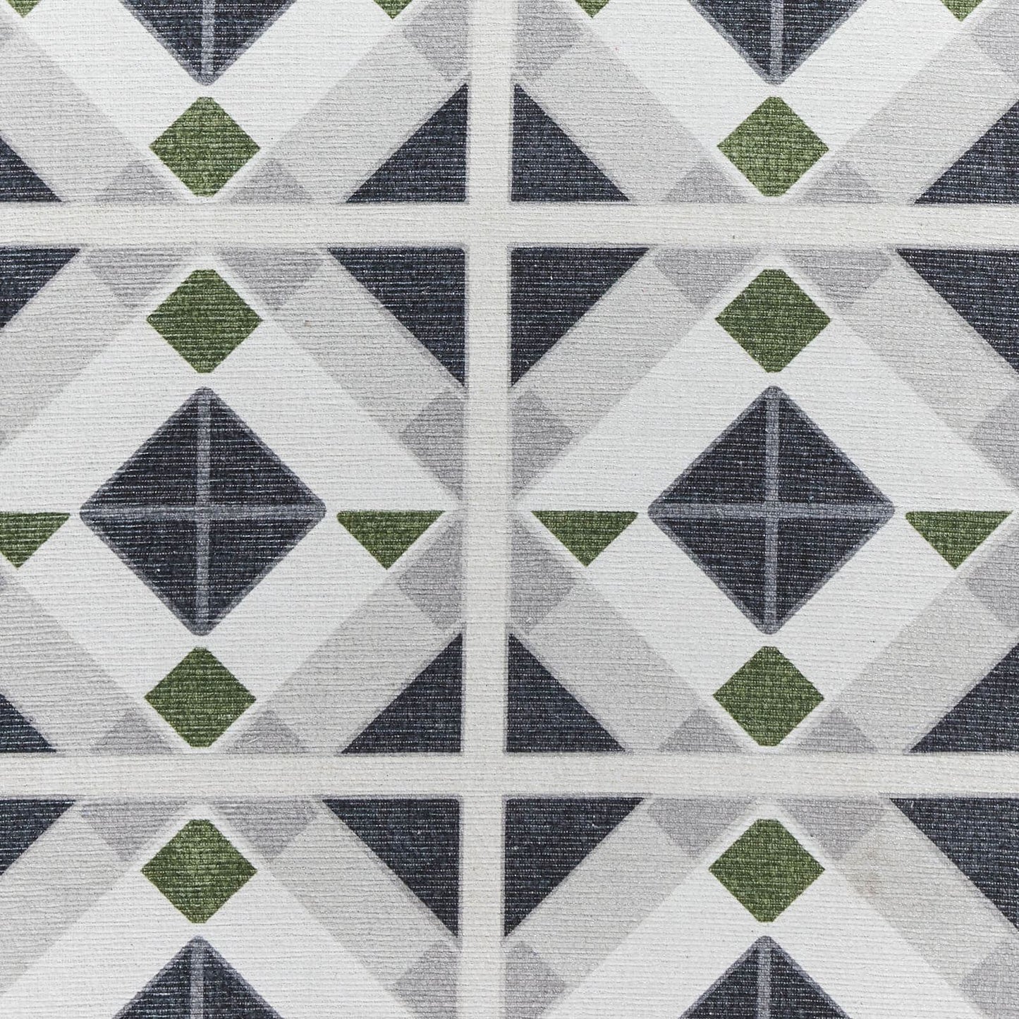 Victoria H1190 Grey/Green Washable Rug - 75 x 230cm Hall Runner