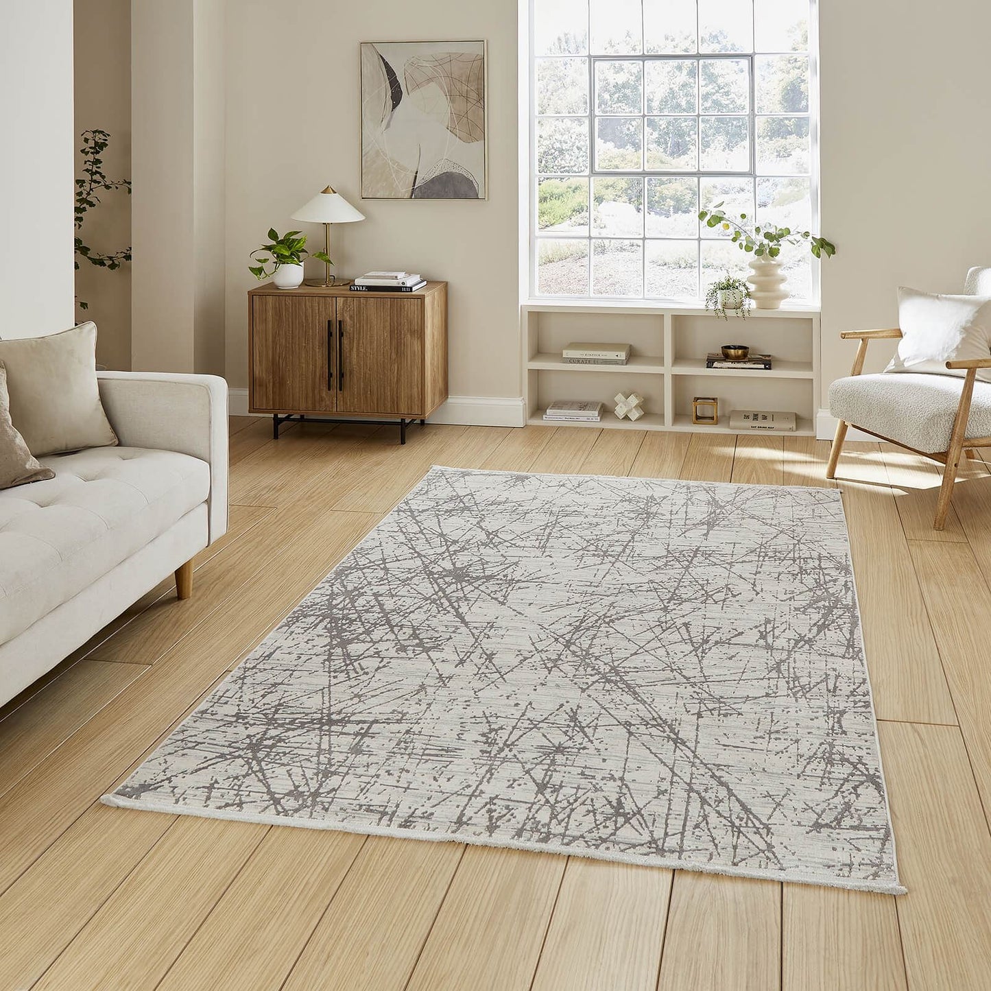 Mirage MR80 Grey Modern Abstract Rug - 200 x 290cm (6ft 6" x 9ft 6")