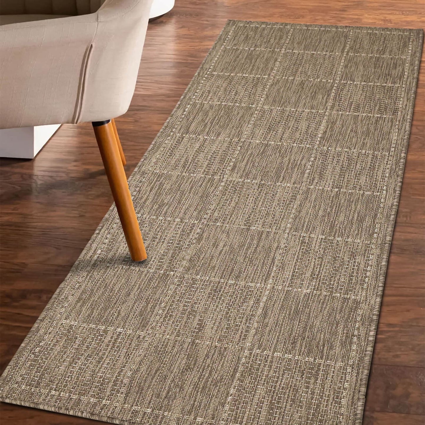 Flatweave Gel Border Natural Rug